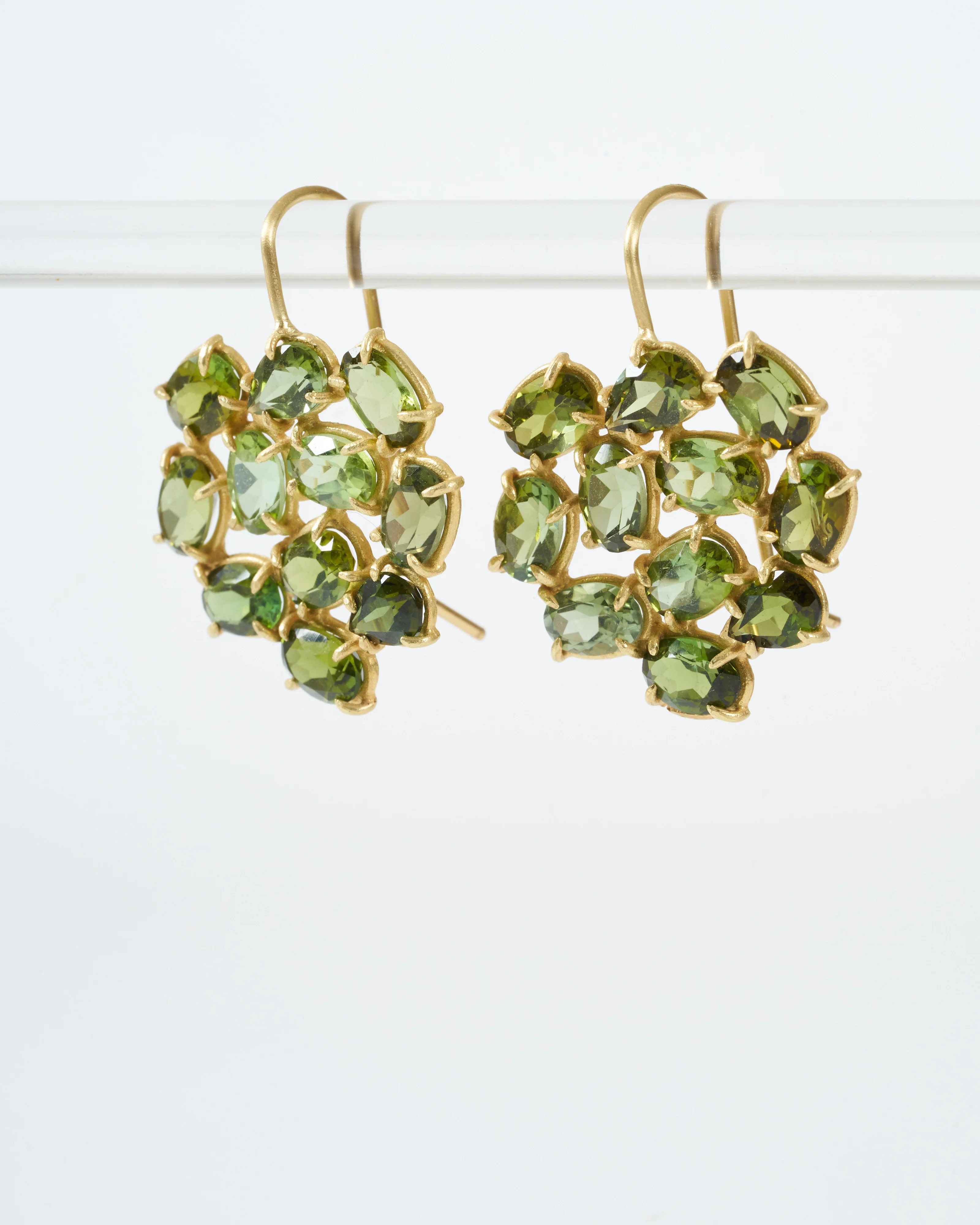 green tourmaline florette earrings - Image 3