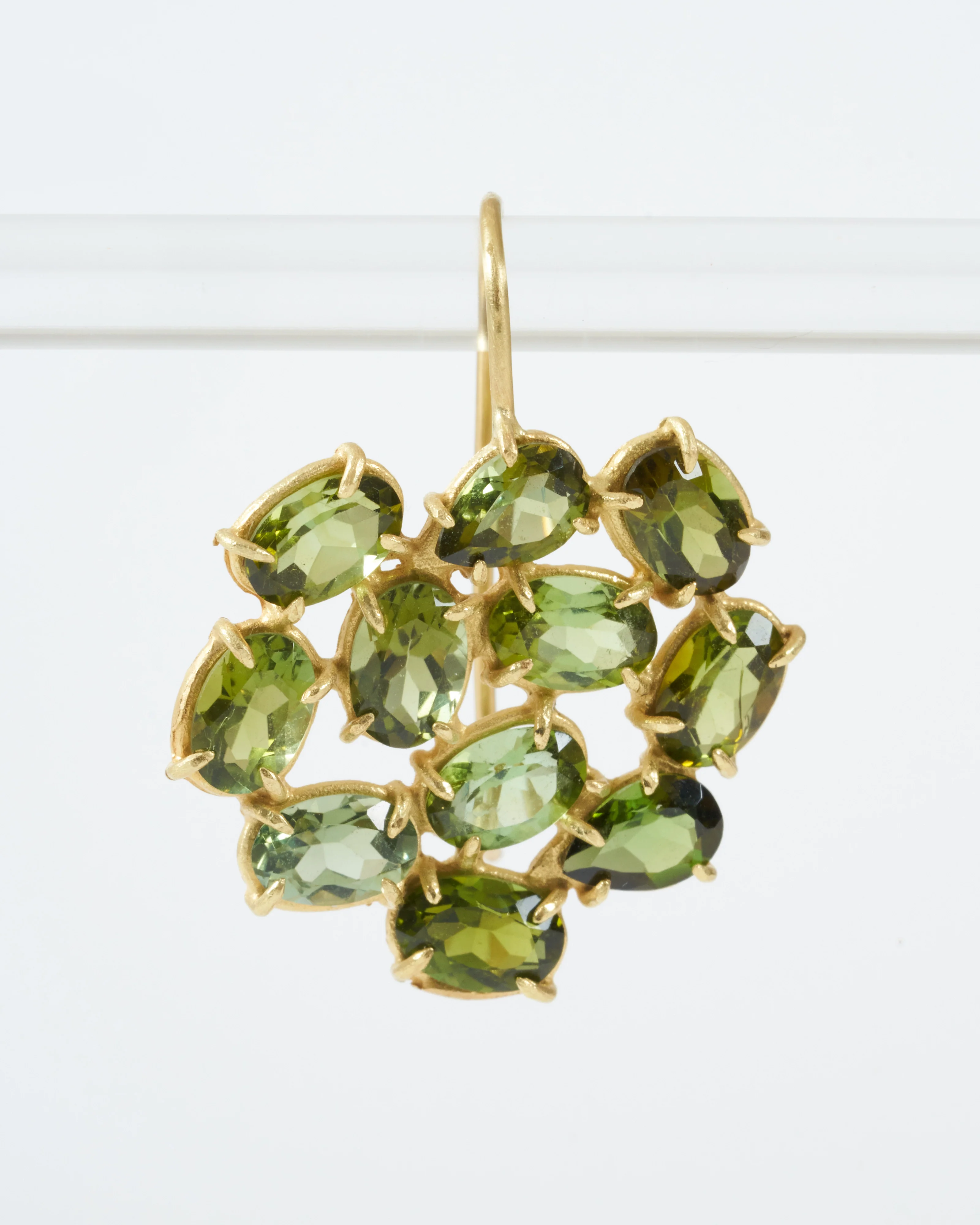 green tourmaline florette earrings - Image 4