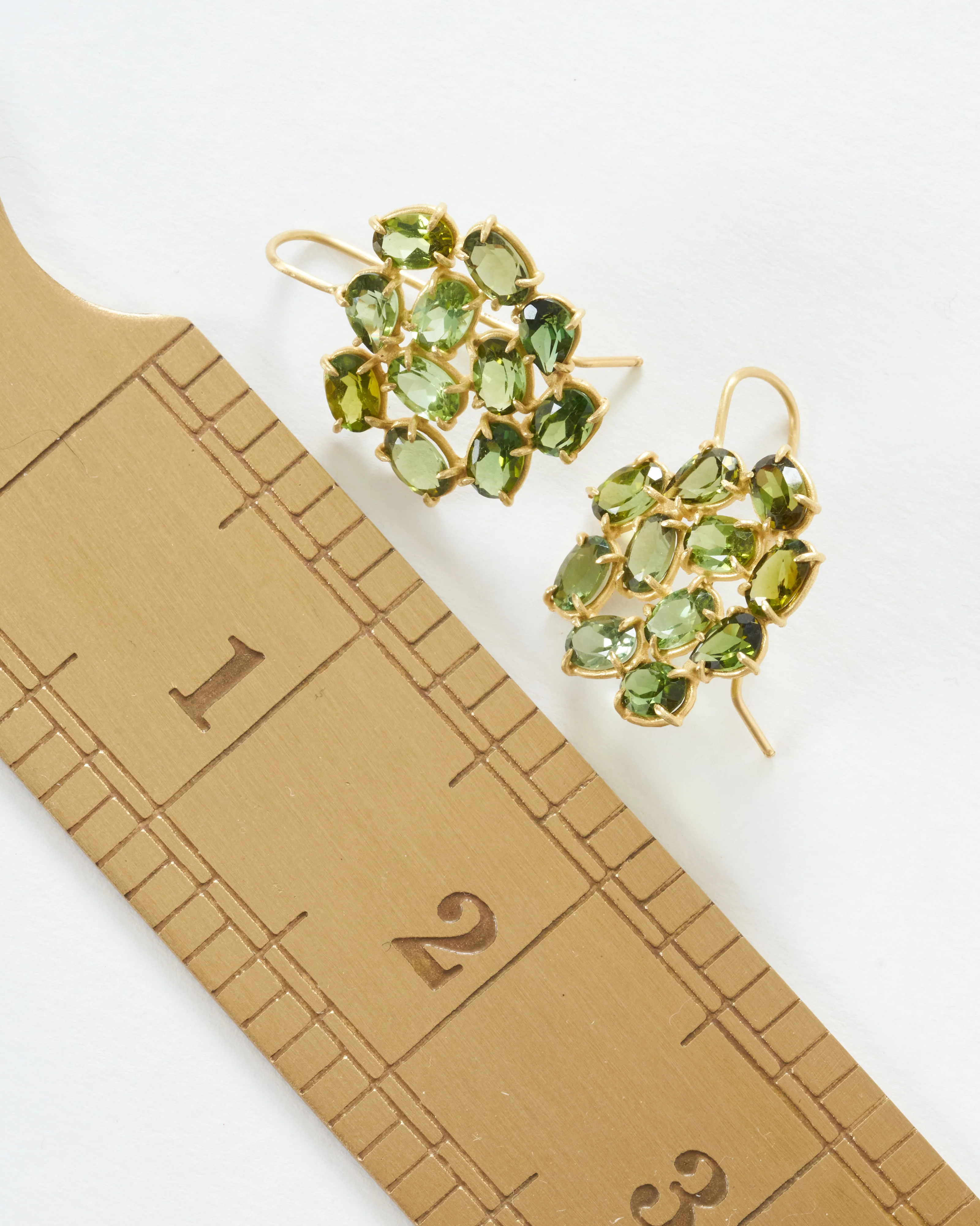 green tourmaline florette earrings - Image 5