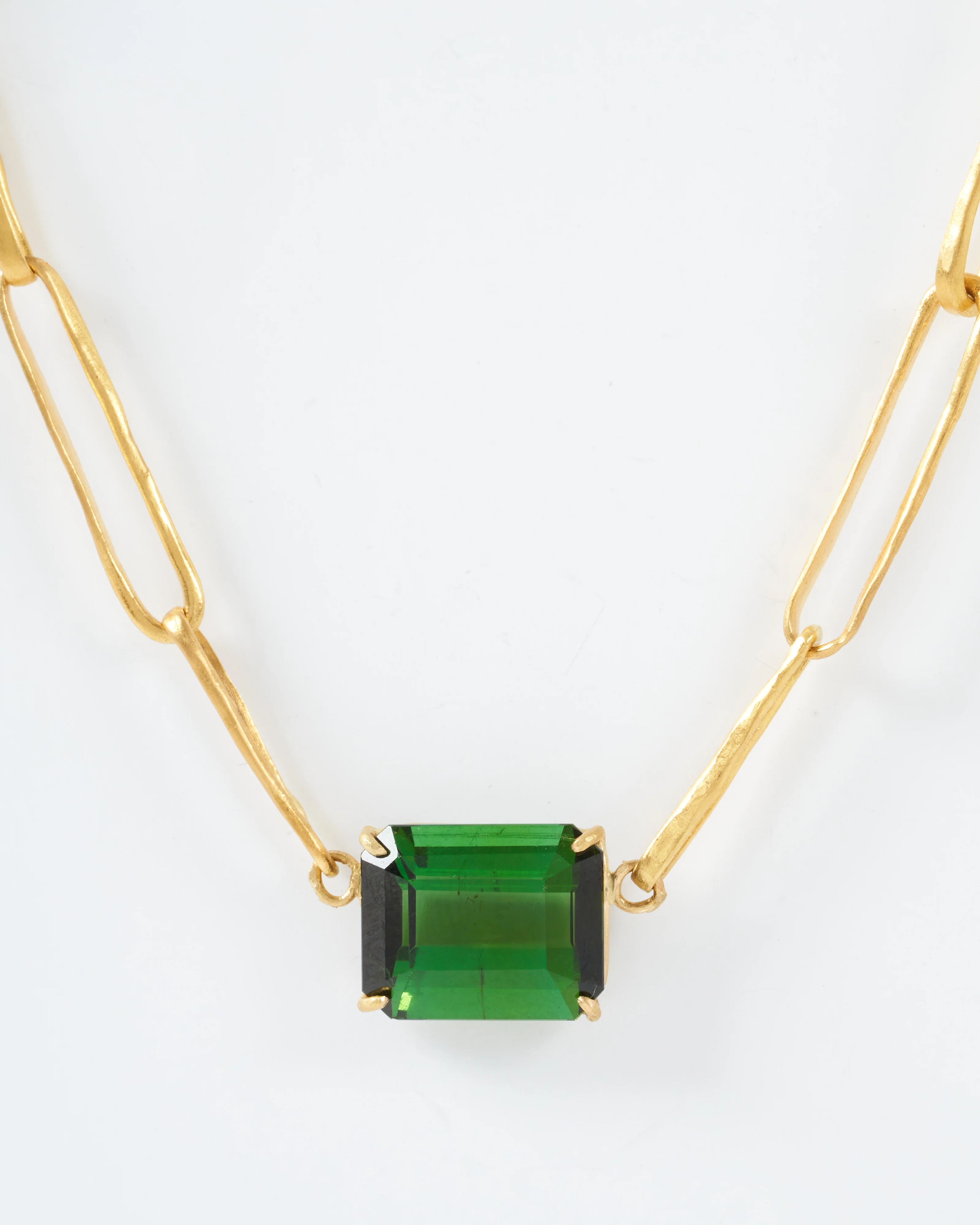 green tourmaline heavy link chain necklace - Image 2
