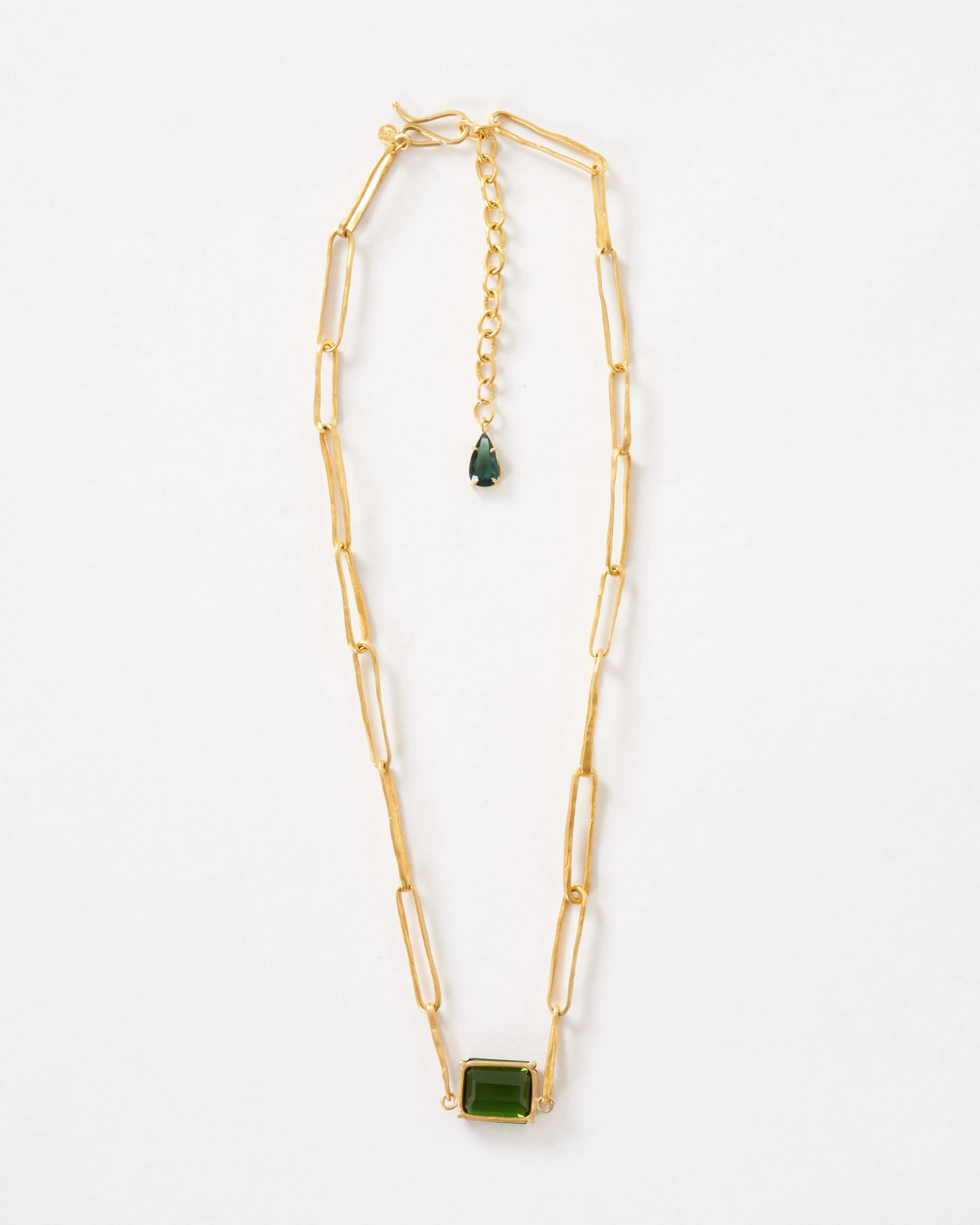 green tourmaline heavy link chain necklace - Image 3