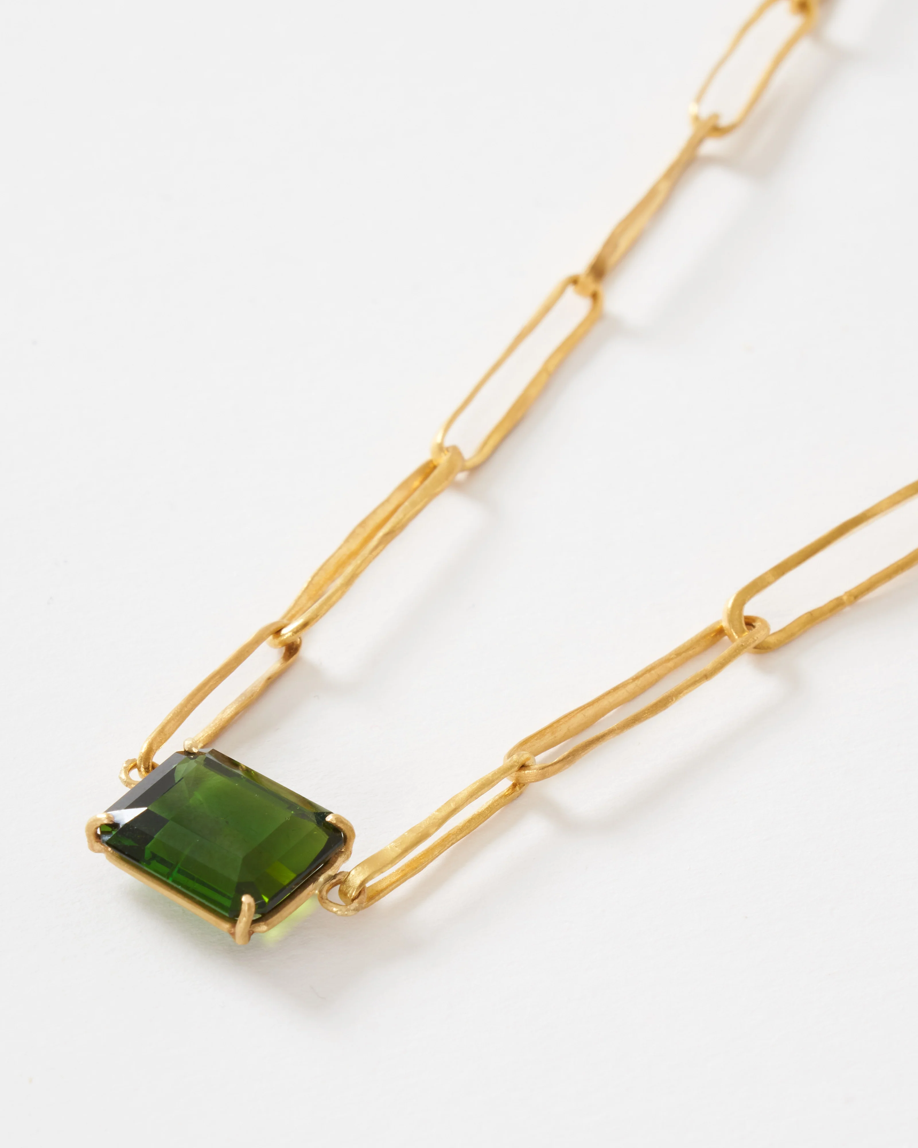 green tourmaline heavy link chain necklace - Image 4