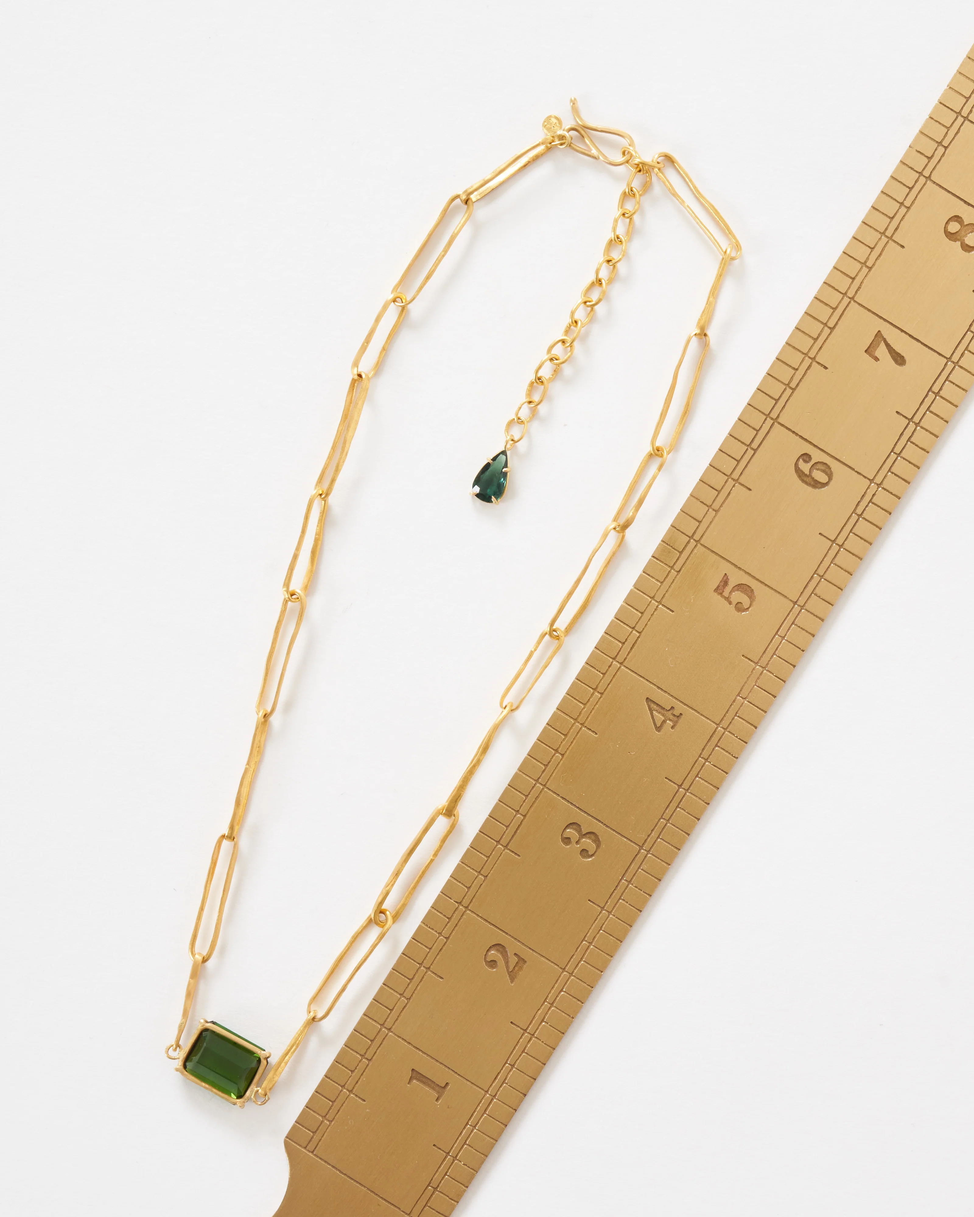 green tourmaline heavy link chain necklace - Image 5