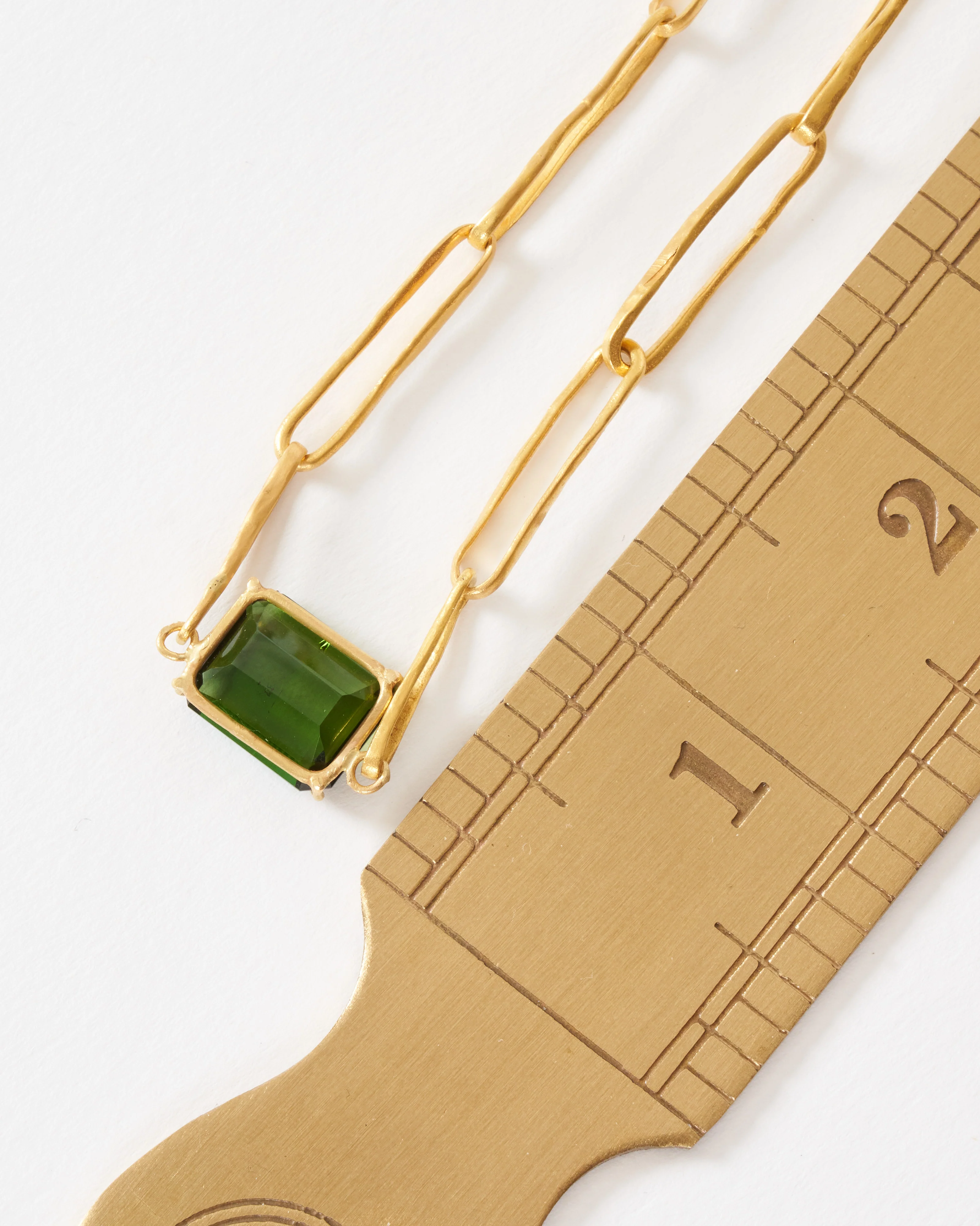 green tourmaline heavy link chain necklace - Image 7