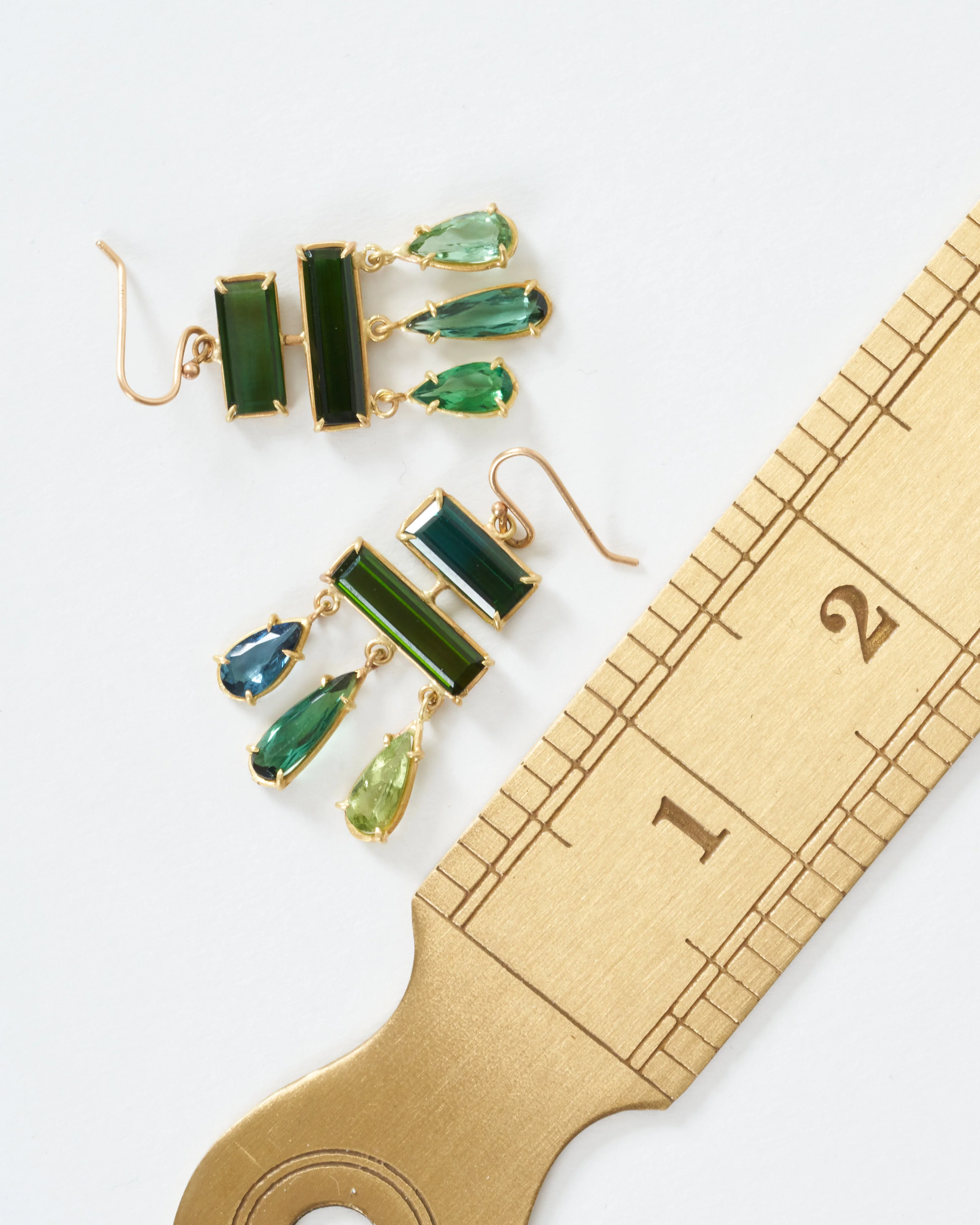 green tourmaline layered drop earring - Image 5