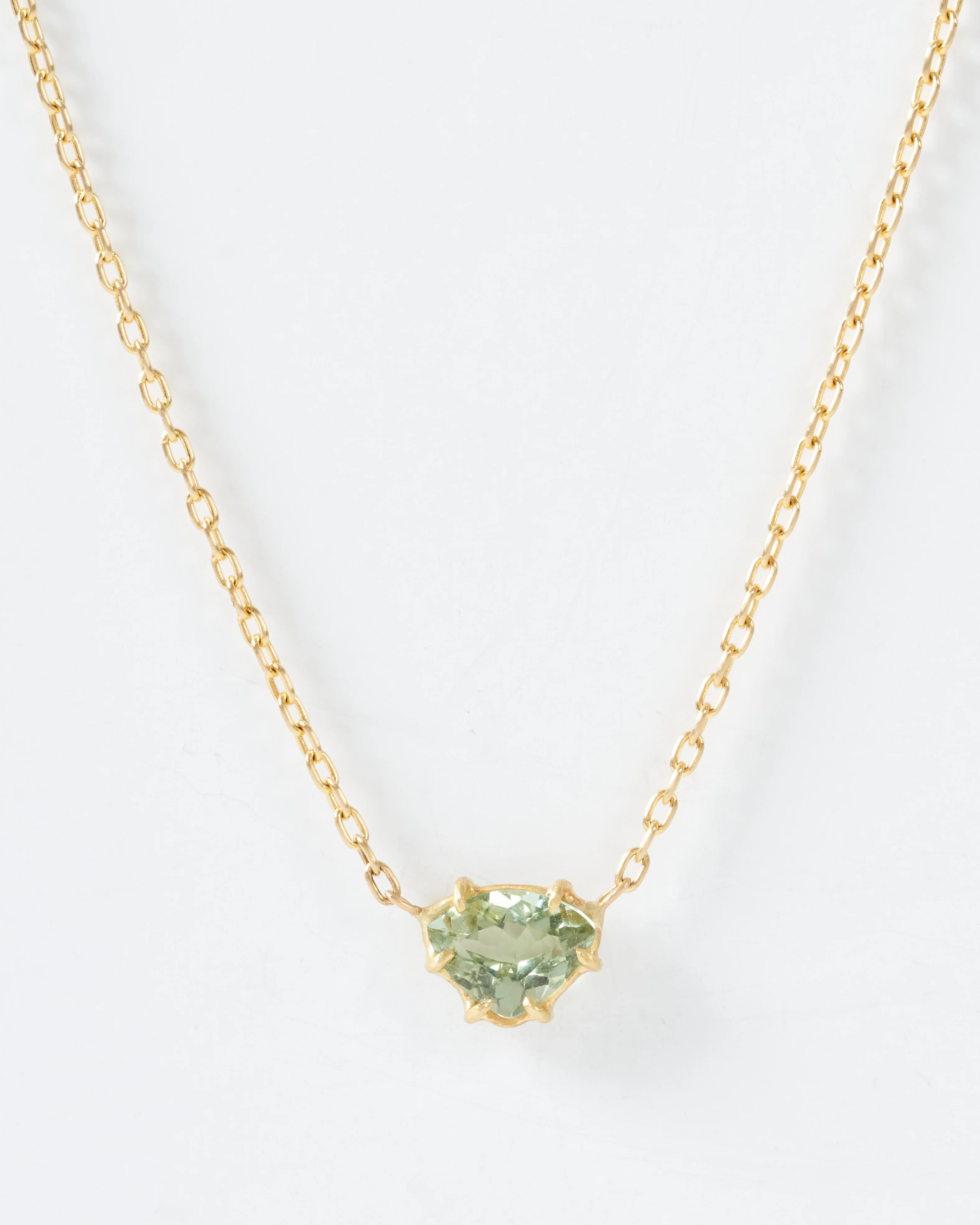 green tourmaline mini gem pendant necklace - Image 2