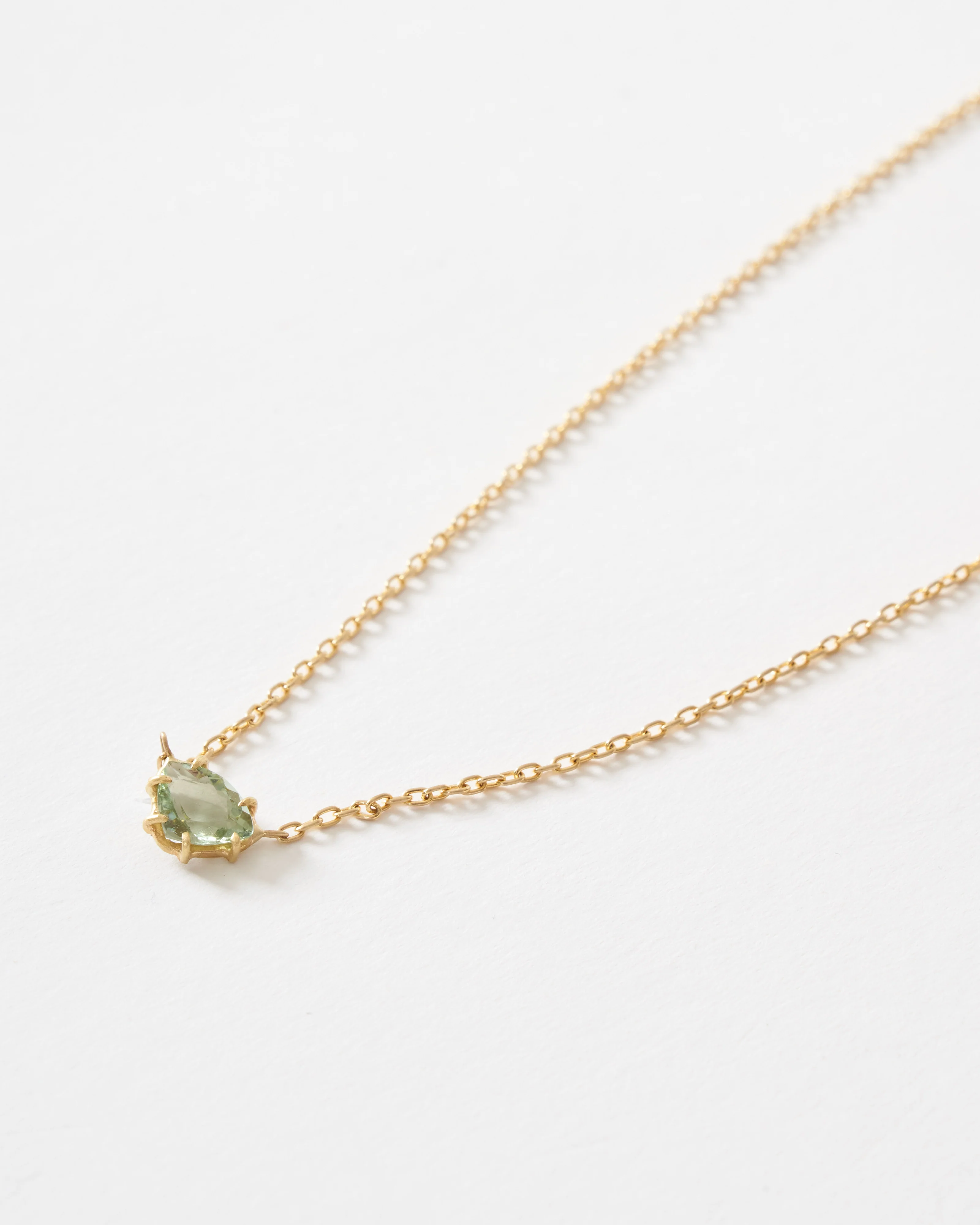 green tourmaline mini gem pendant necklace - Image 4