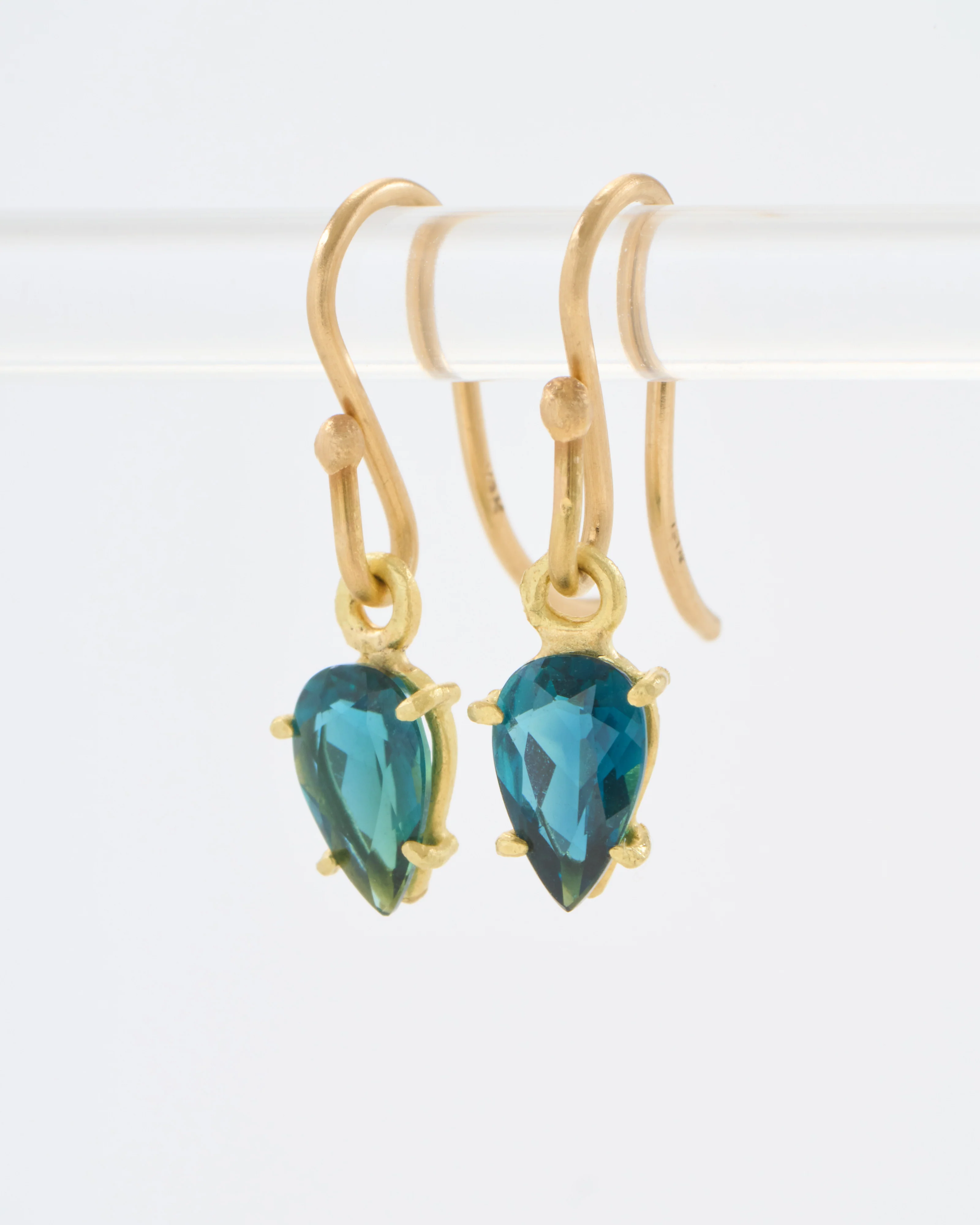 green tourmaline pear shaped earrings - Image 3