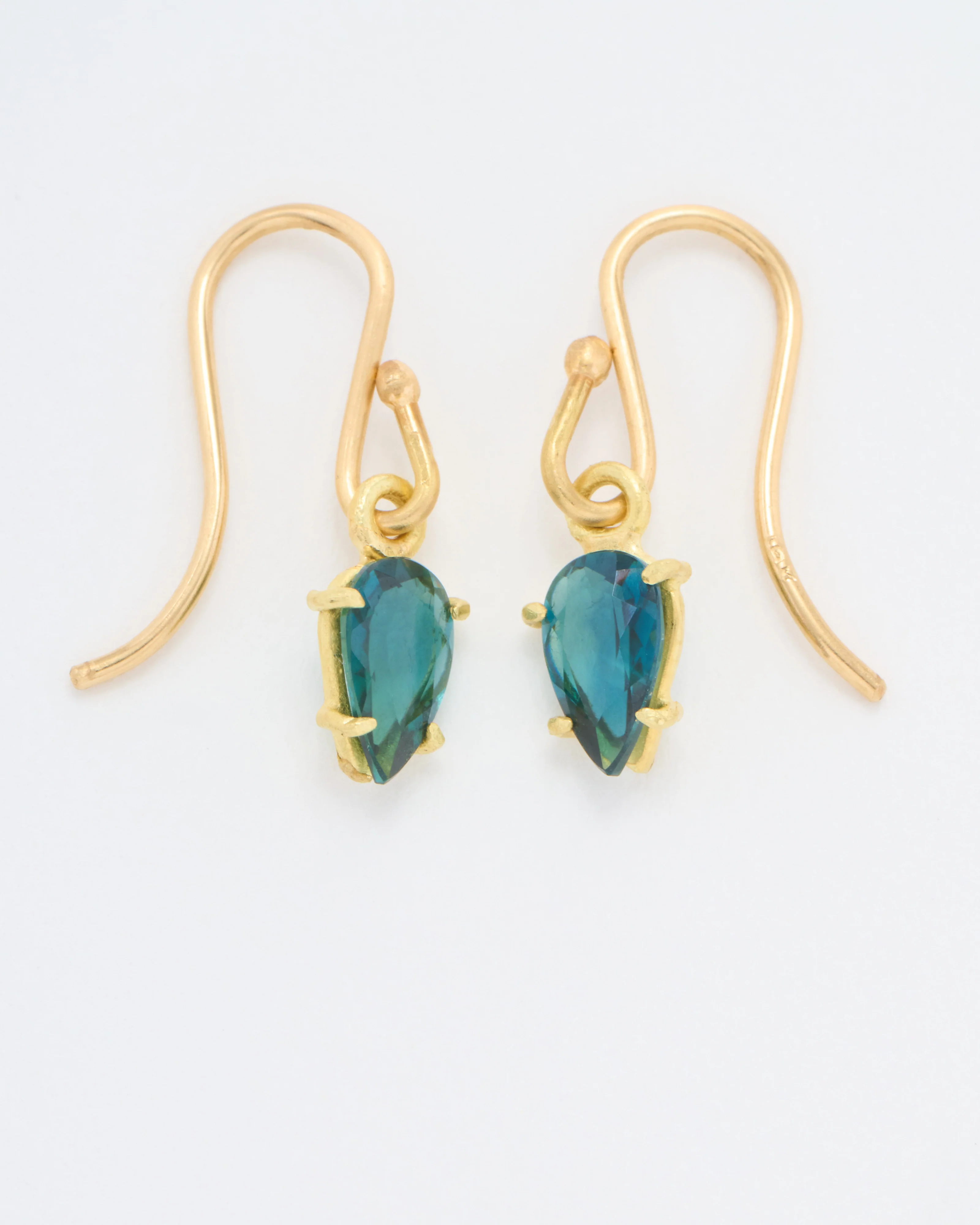 green tourmaline pear shaped earrings - Image 4