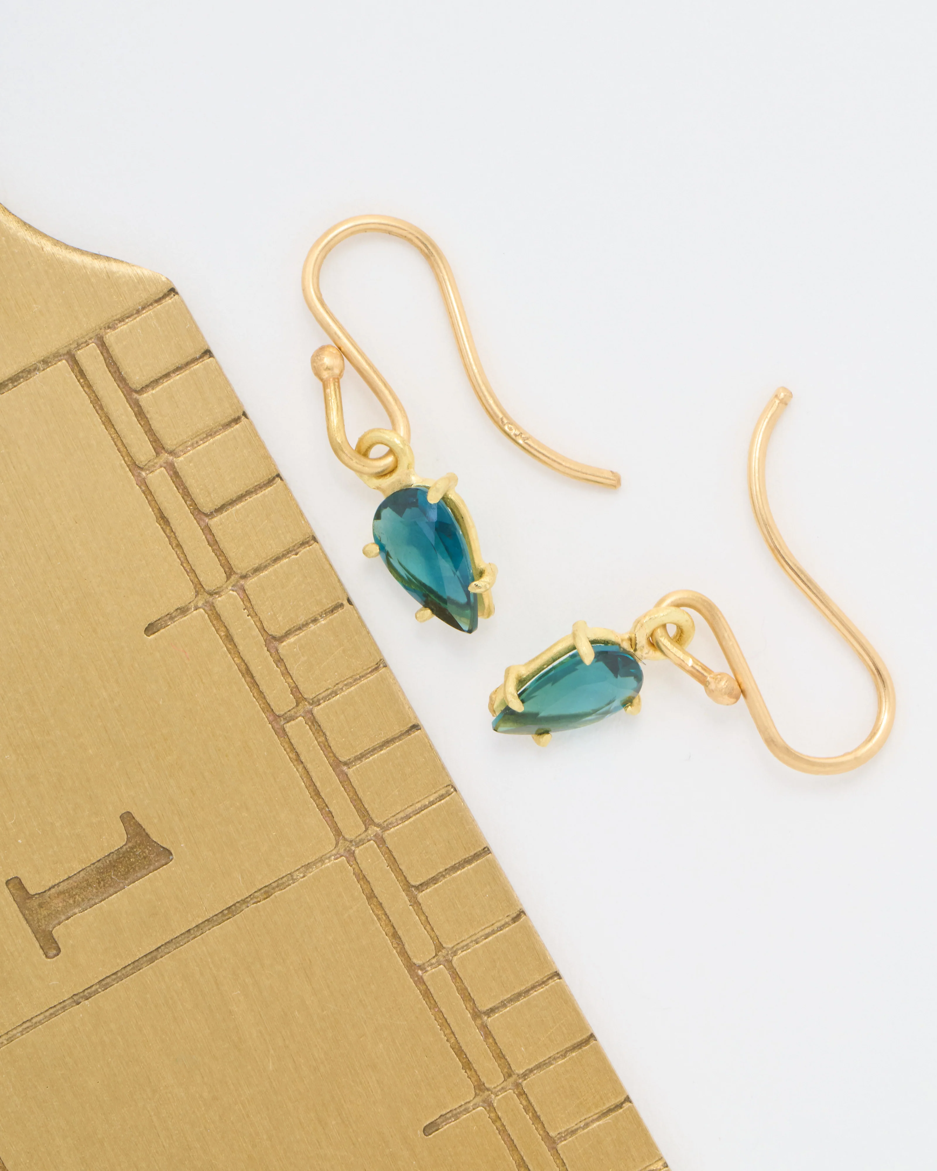 green tourmaline pear shaped earrings - Image 6