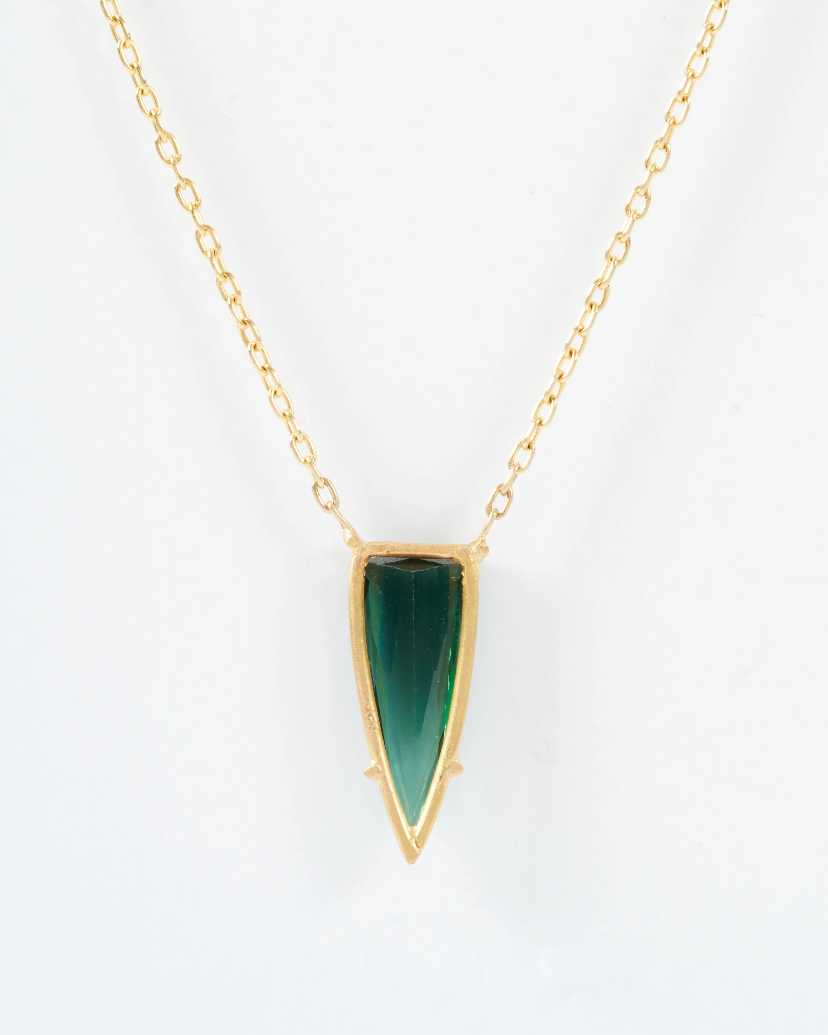 green tourmaline shield pendant necklace - Image 2