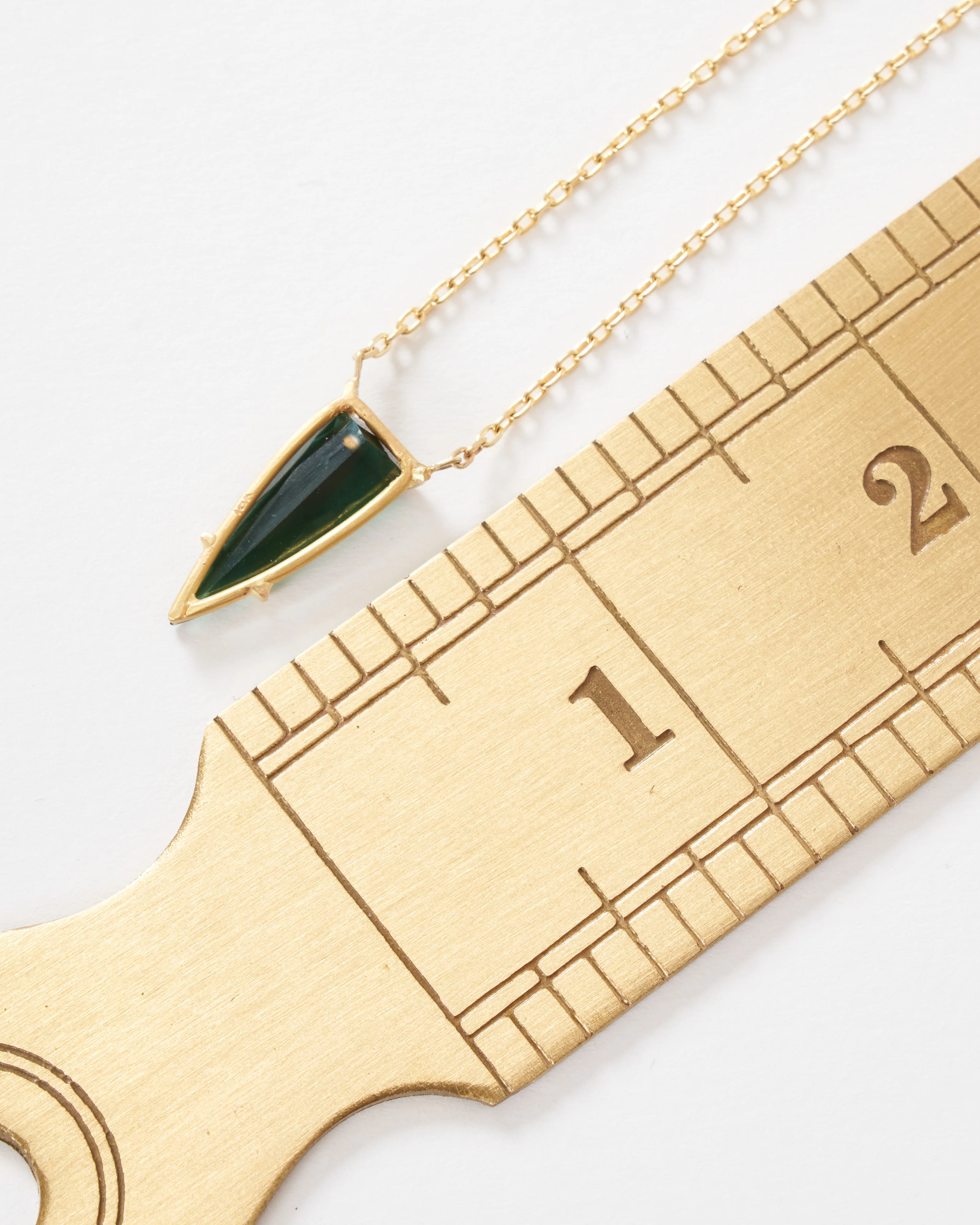 green tourmaline shield pendant necklace - Image 3