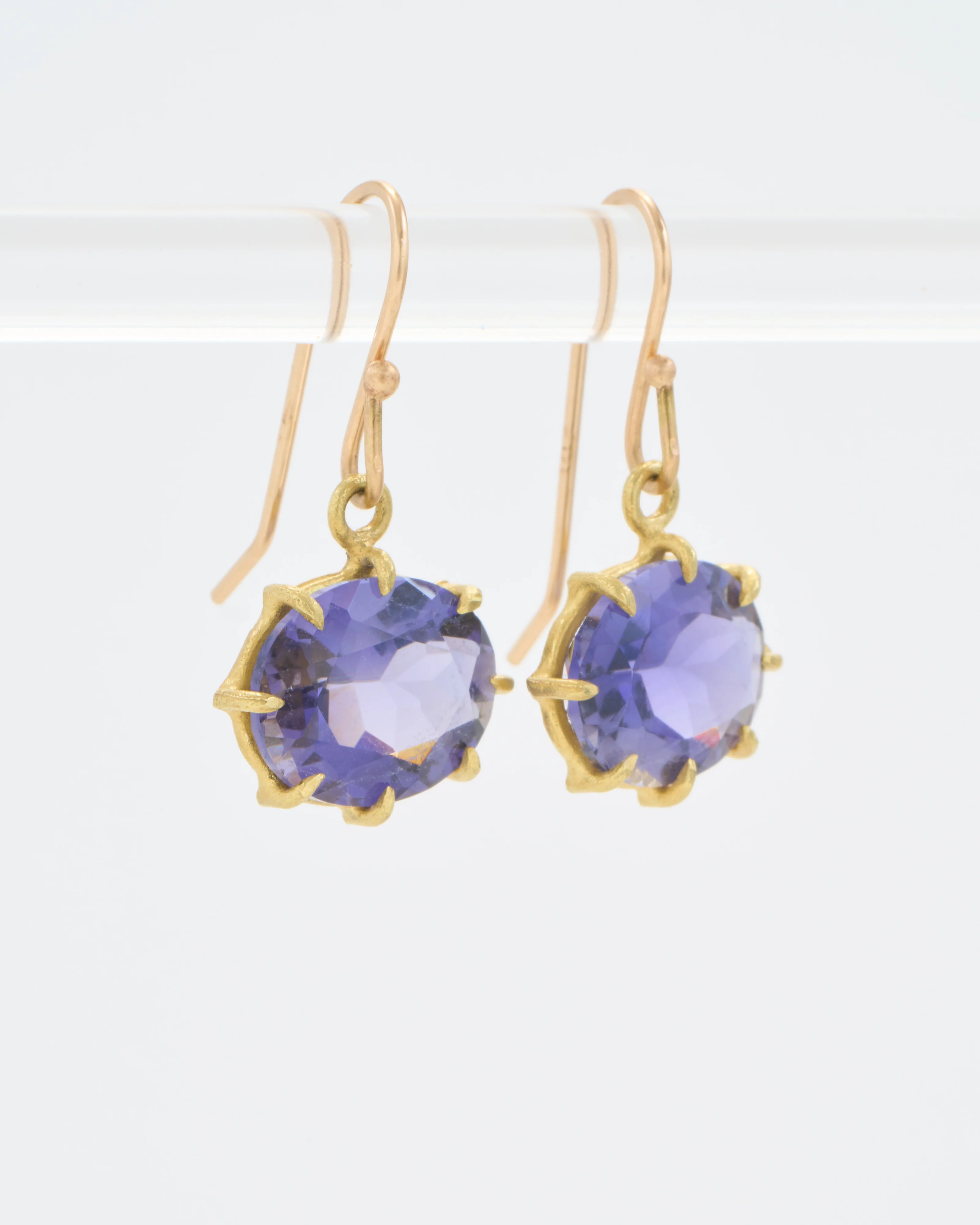 iolite faceted oval drop earrings - Image 2