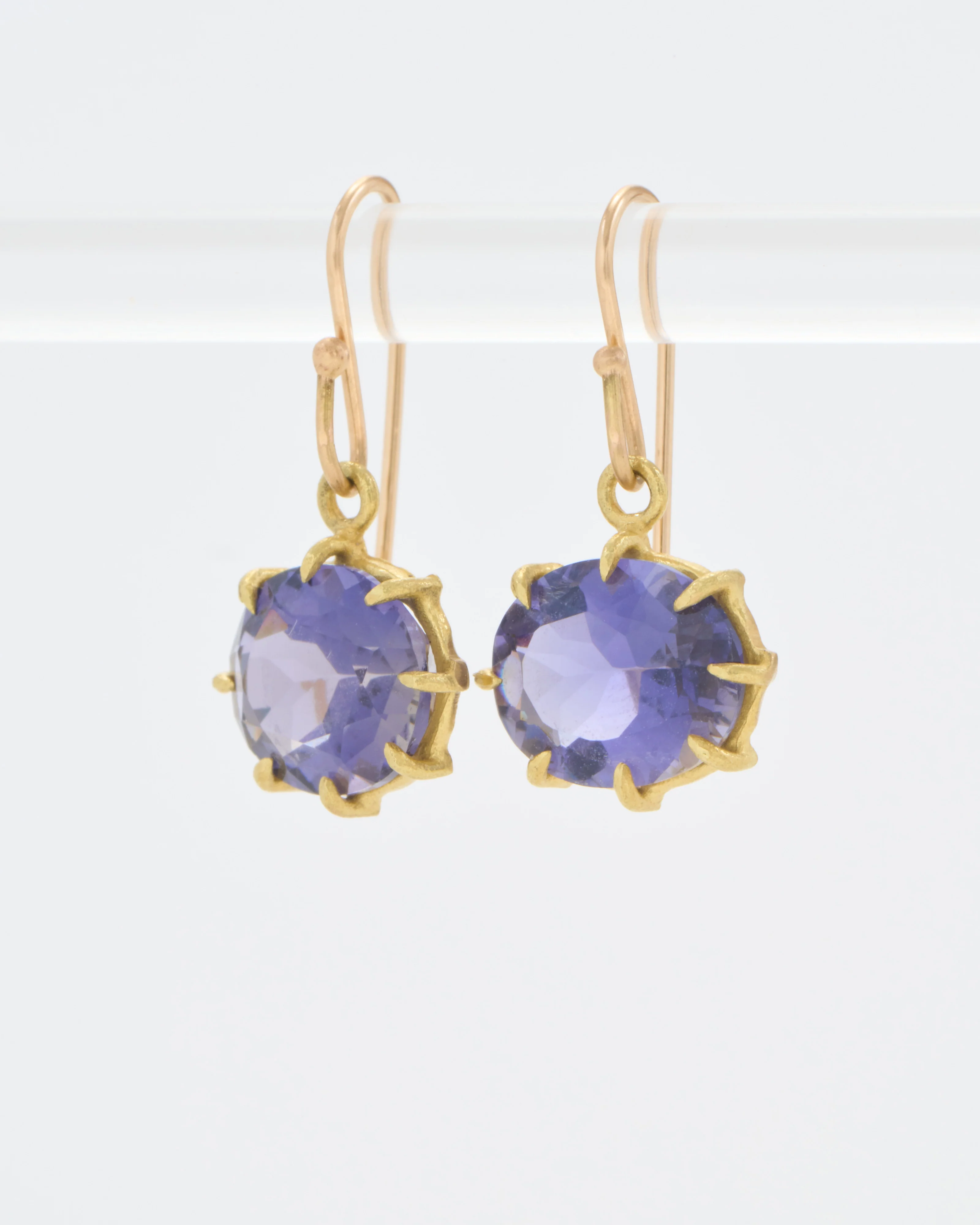 iolite faceted oval drop earrings - Image 3