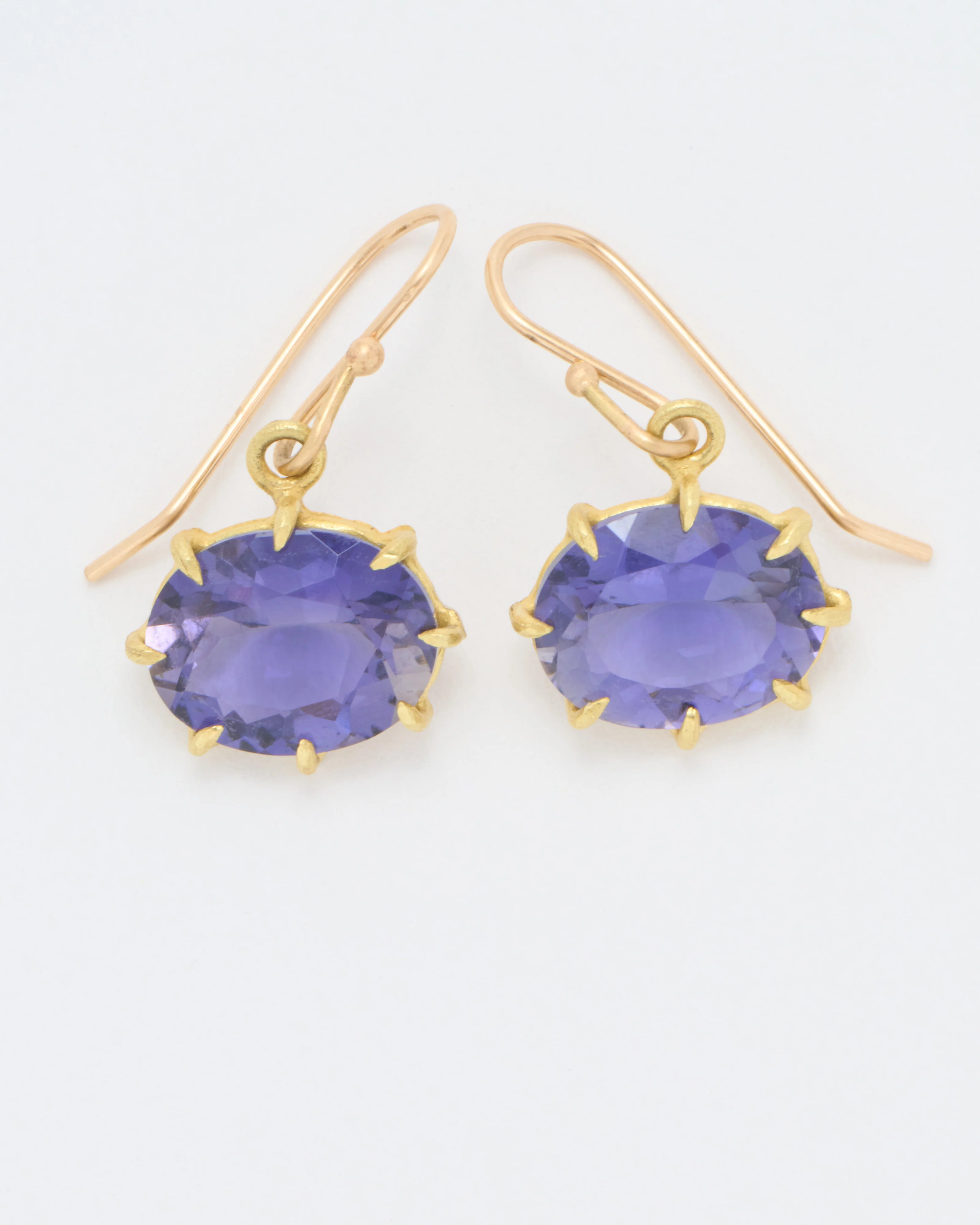 iolite faceted oval drop earrings - Image 4