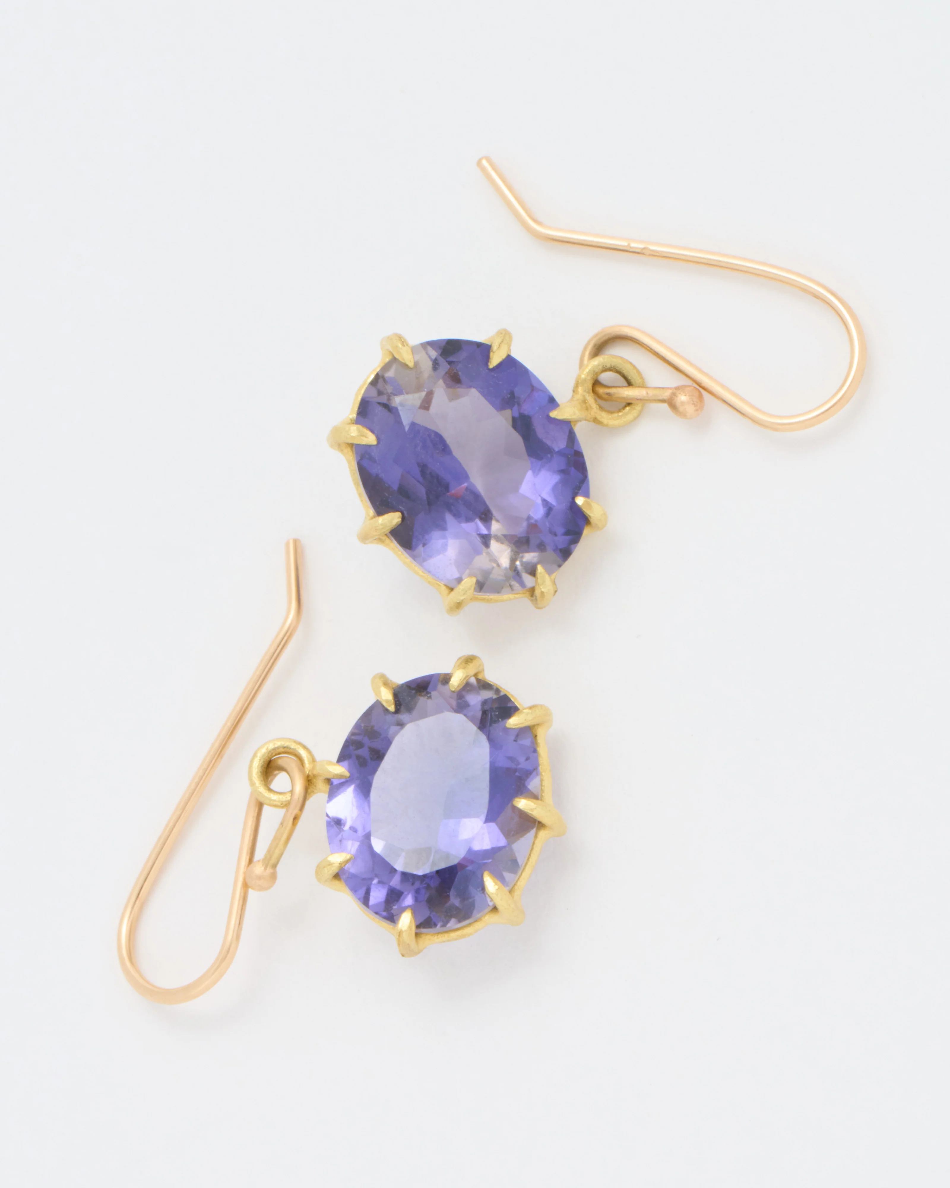 iolite faceted oval drop earrings - Image 5