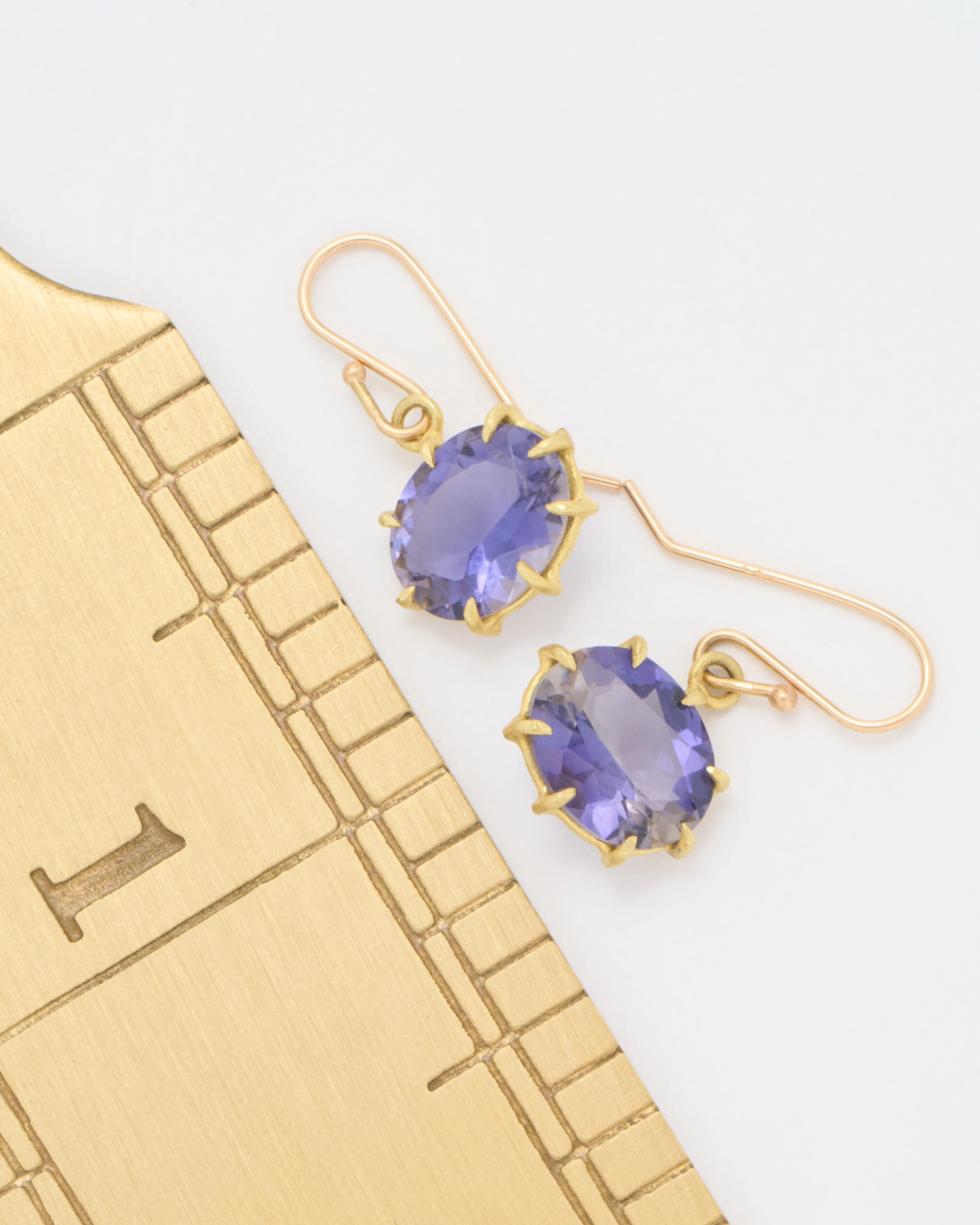 iolite faceted oval drop earrings - Image 6