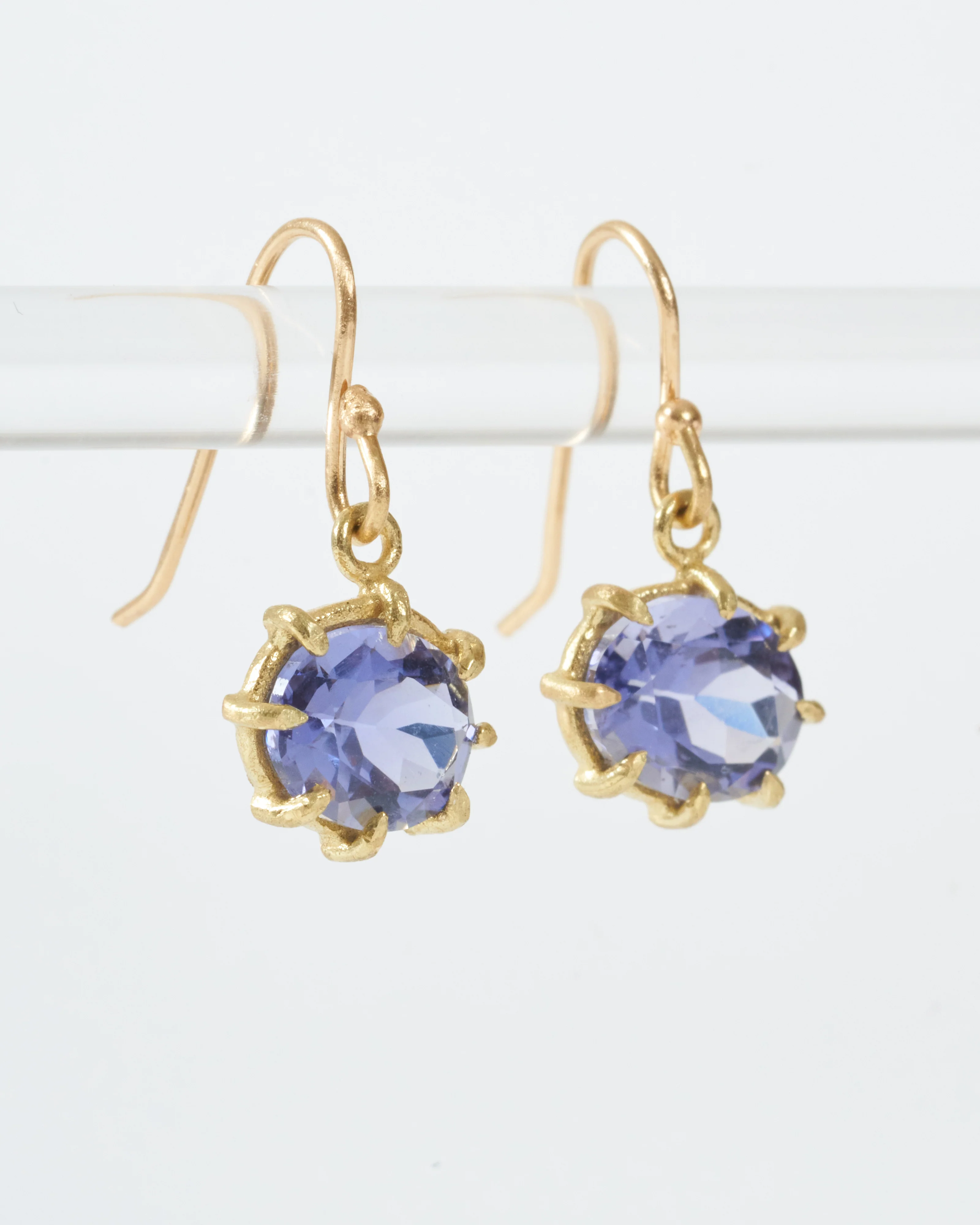 iolite mini faceted oval drop earrings - Image 2