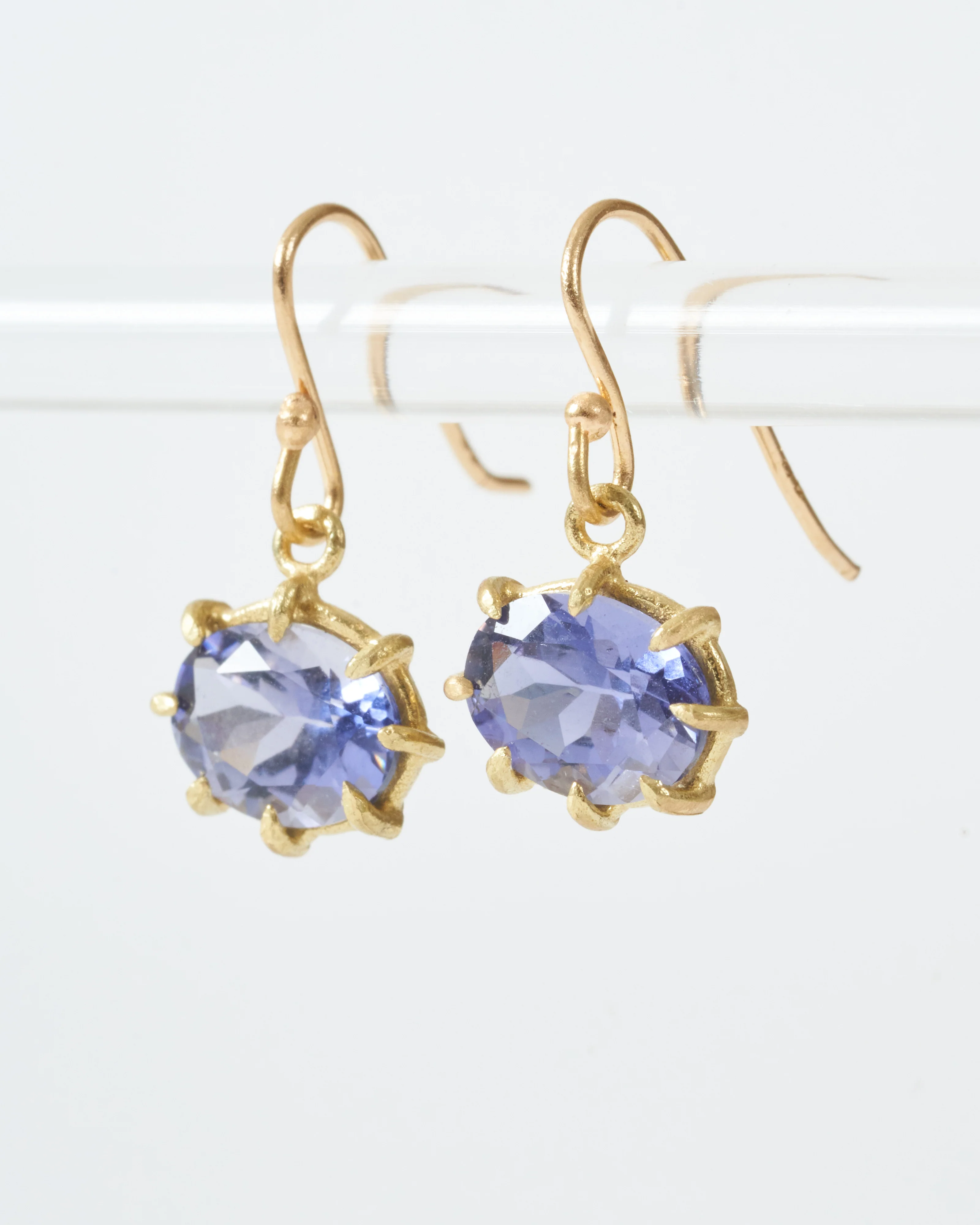 iolite mini faceted oval drop earrings - Image 3