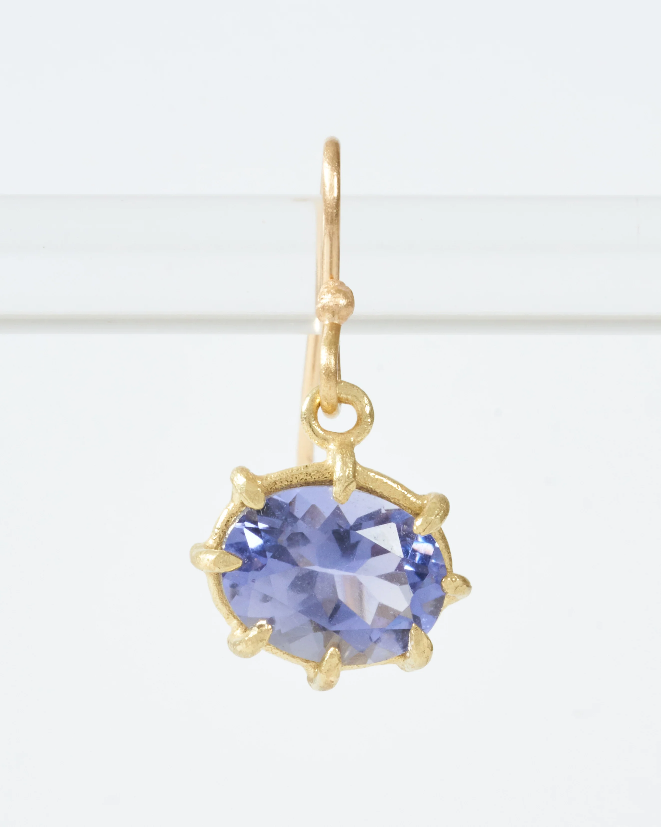 iolite mini faceted oval drop earrings - Image 4