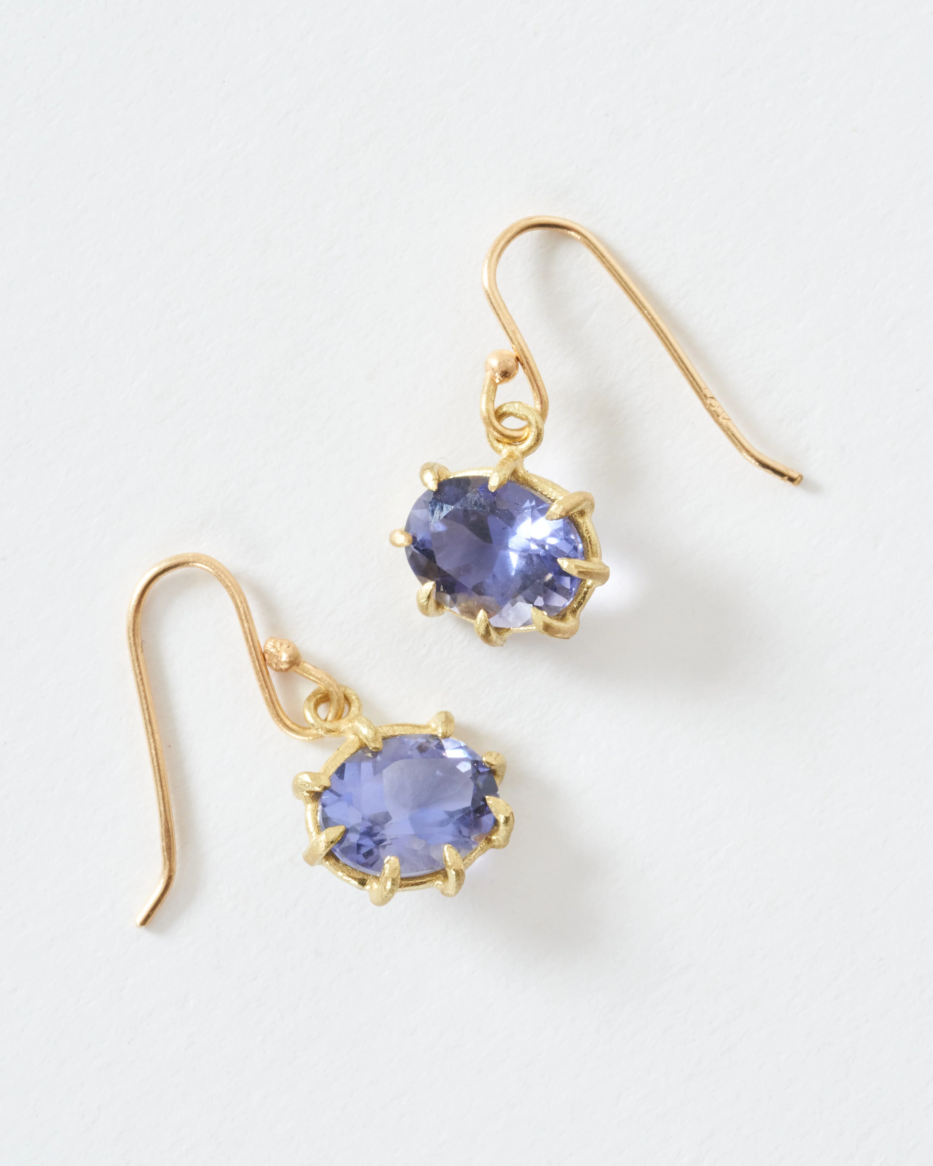 iolite mini faceted oval drop earrings - Image 5