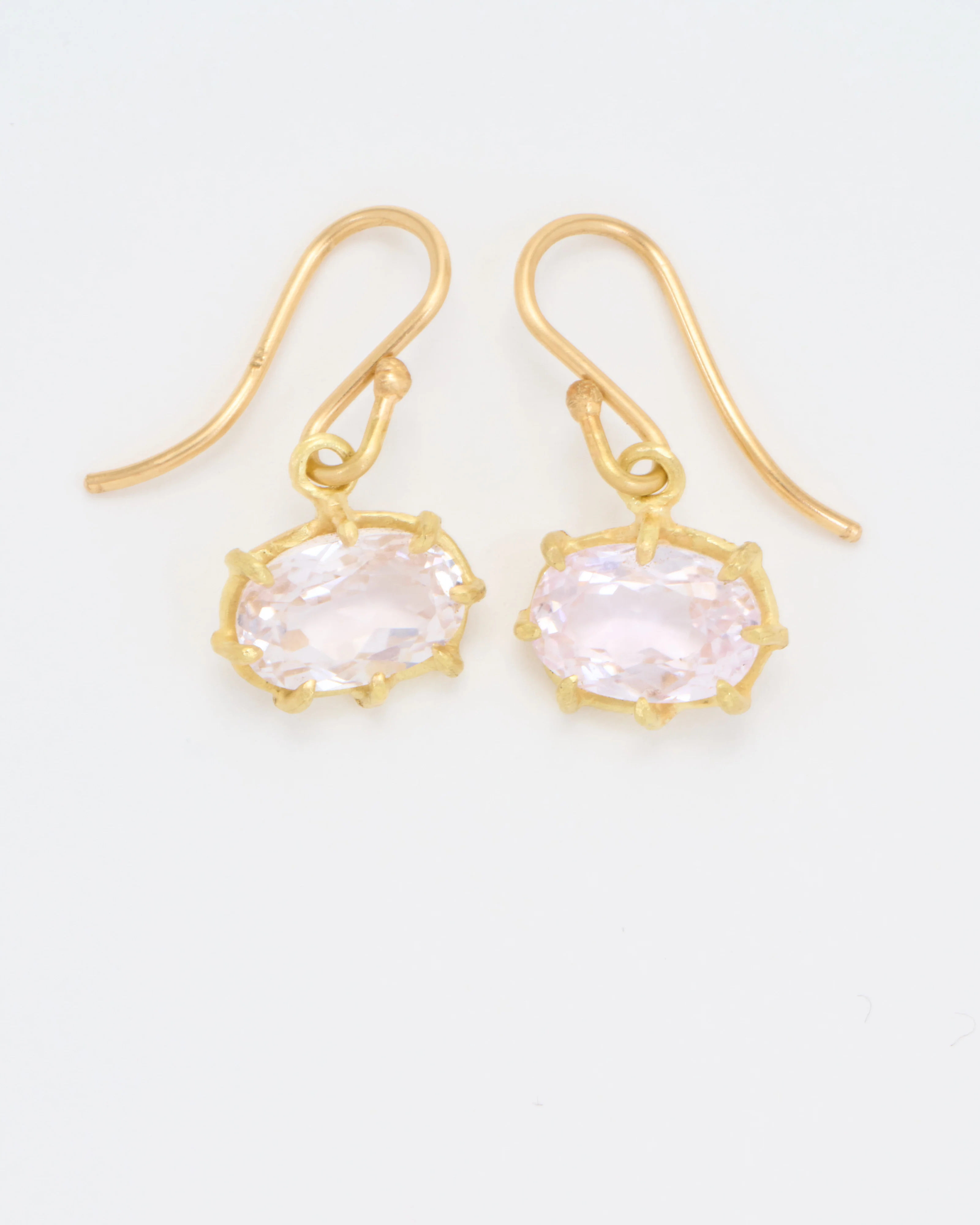 kunzite small faceted oval drop earrings - Image 4