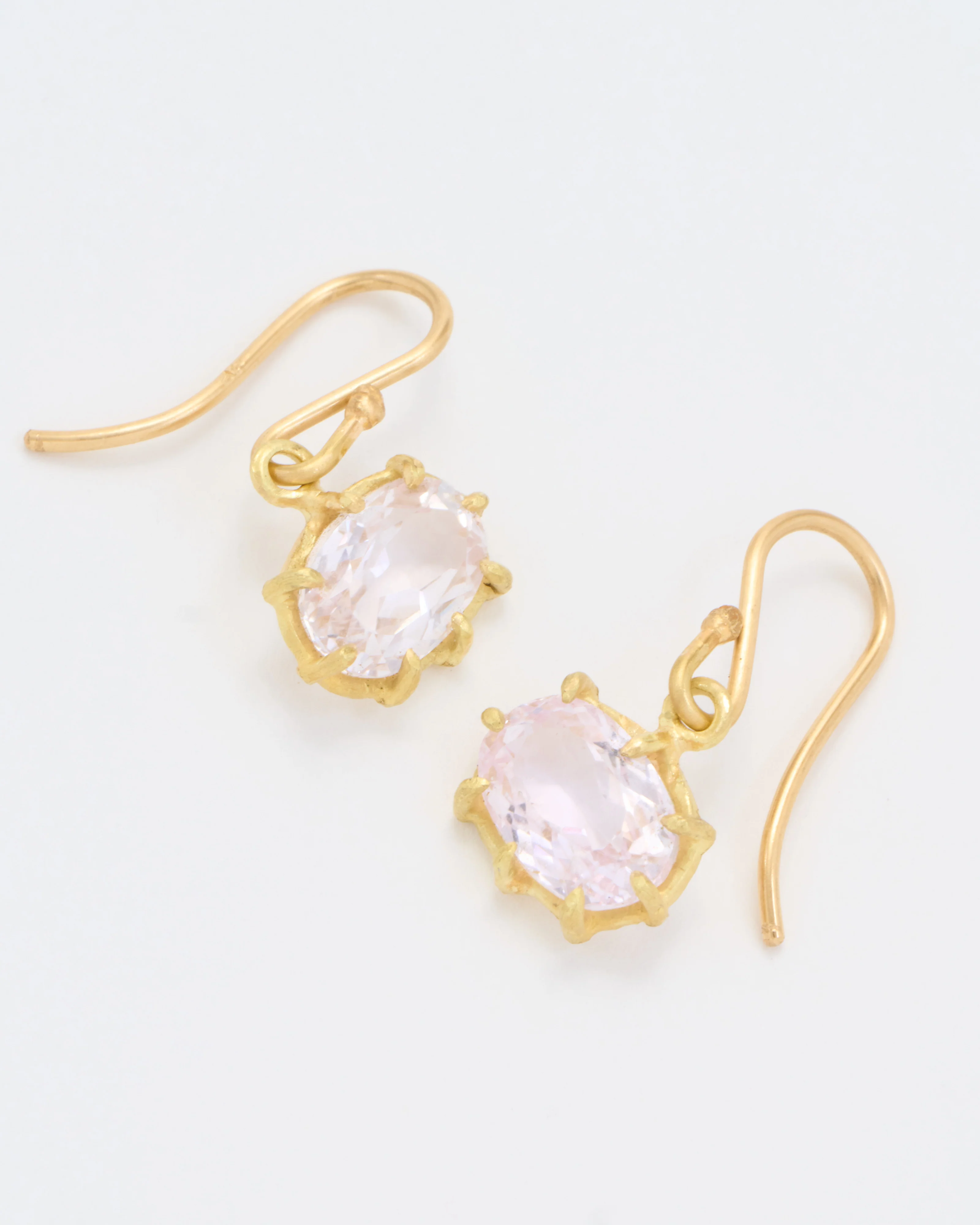 kunzite small faceted oval drop earrings - Image 5