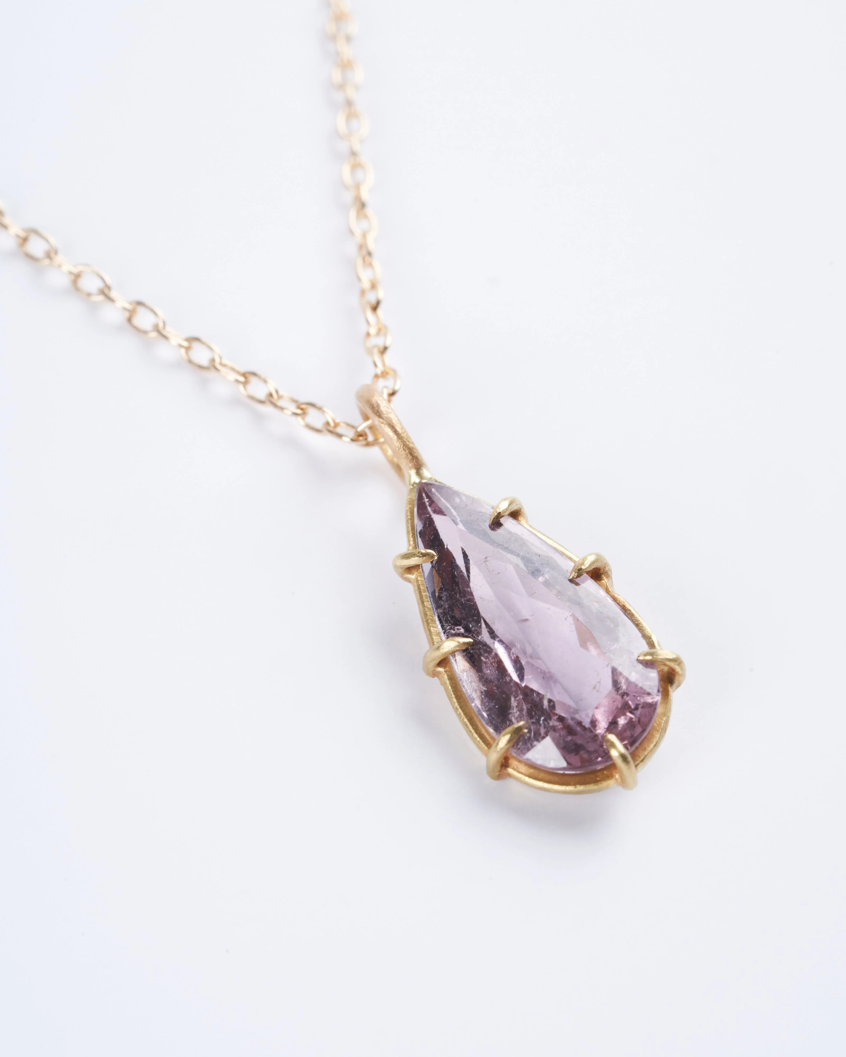 lavender tourmaline teardrop pendant - Image 3