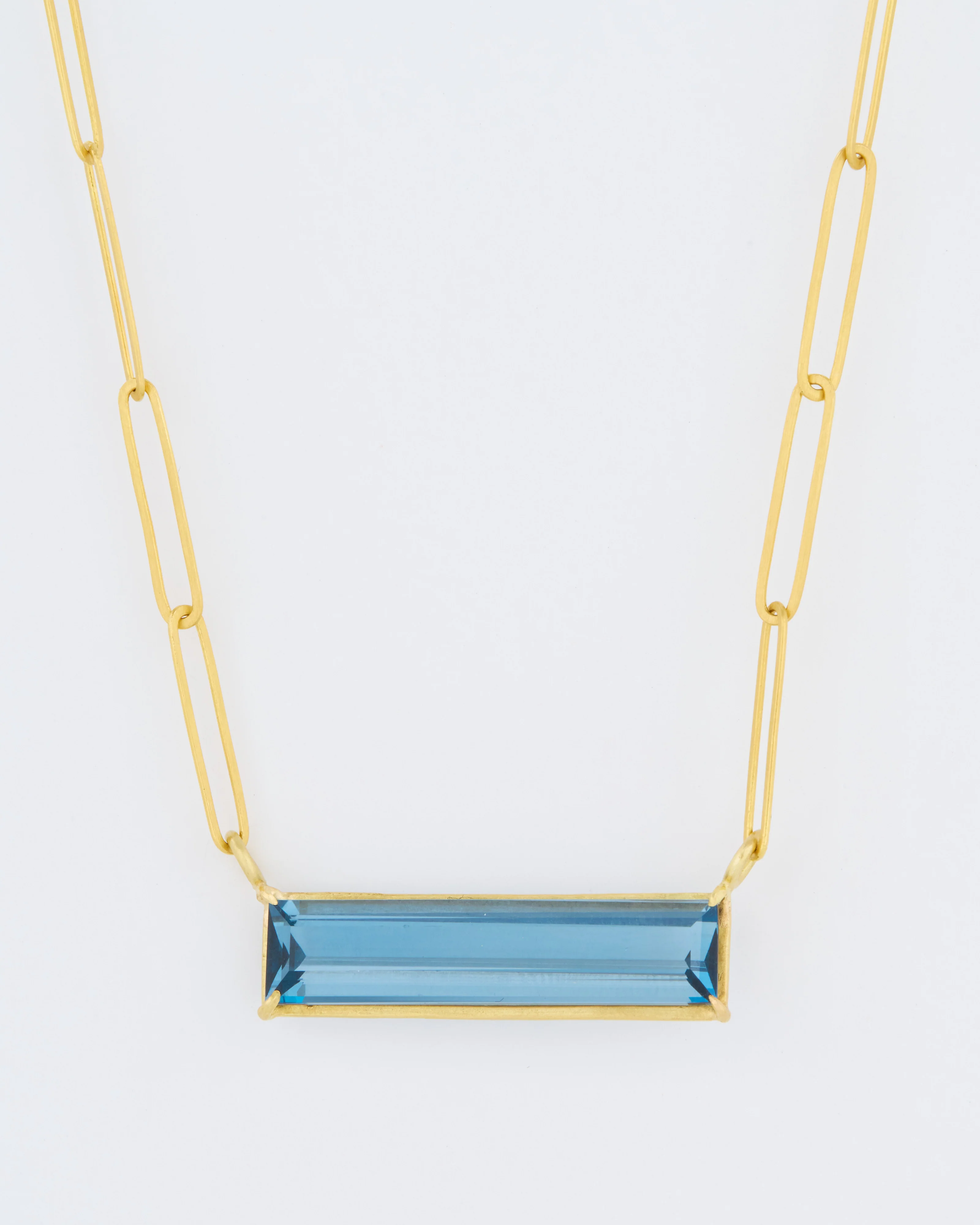 london blue topaz bar necklace - Image 2