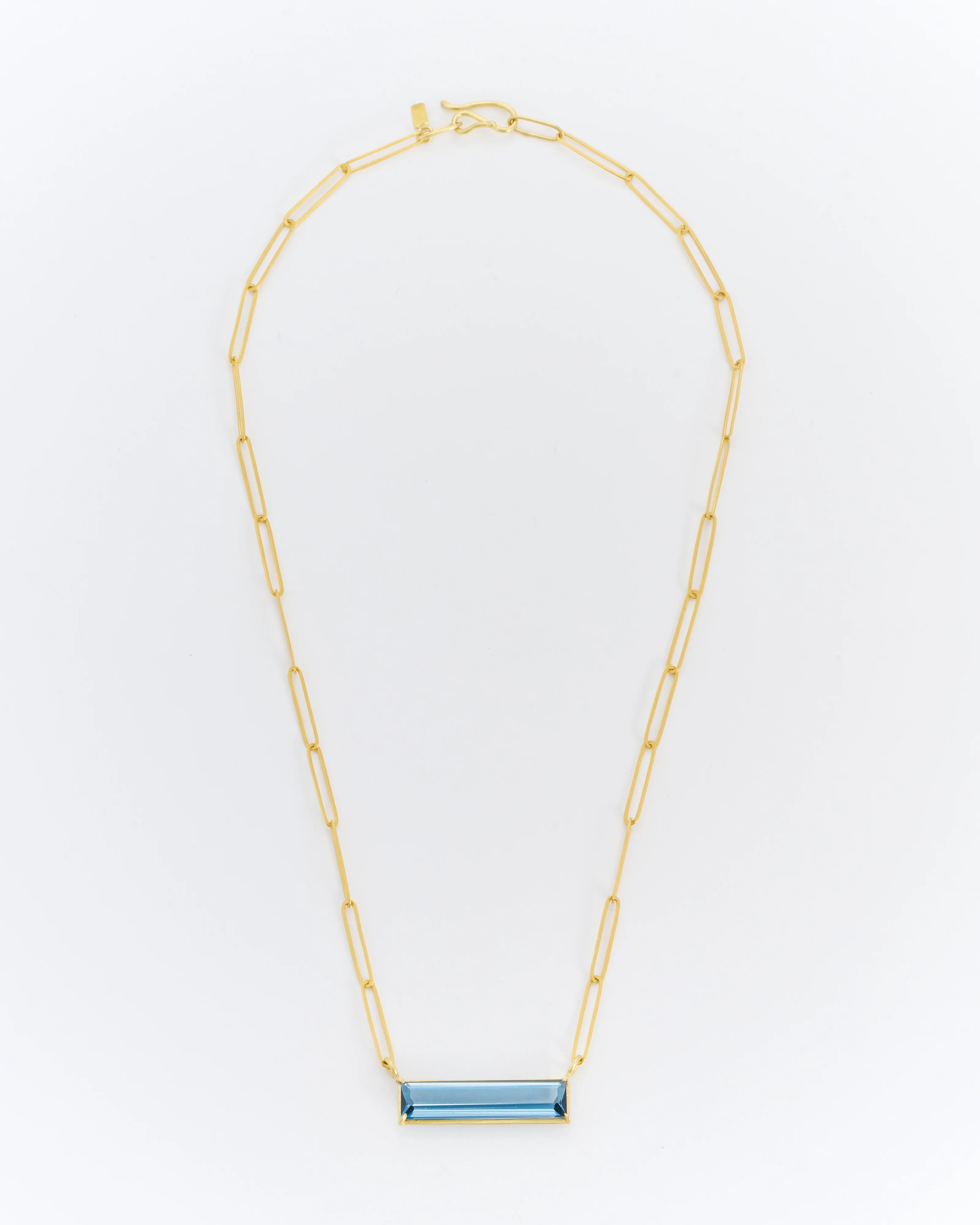 london blue topaz bar necklace - Image 3