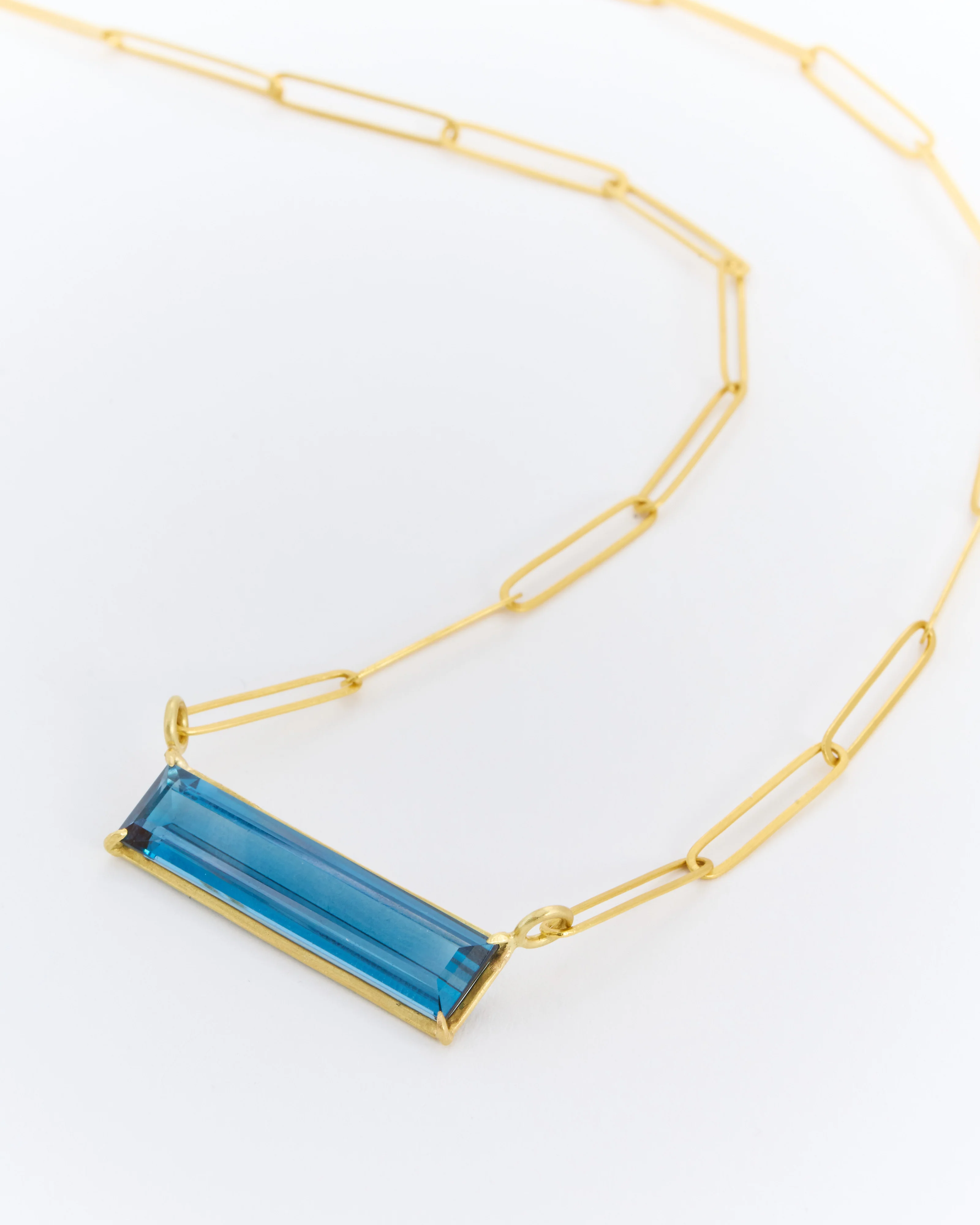 london blue topaz bar necklace - Image 4
