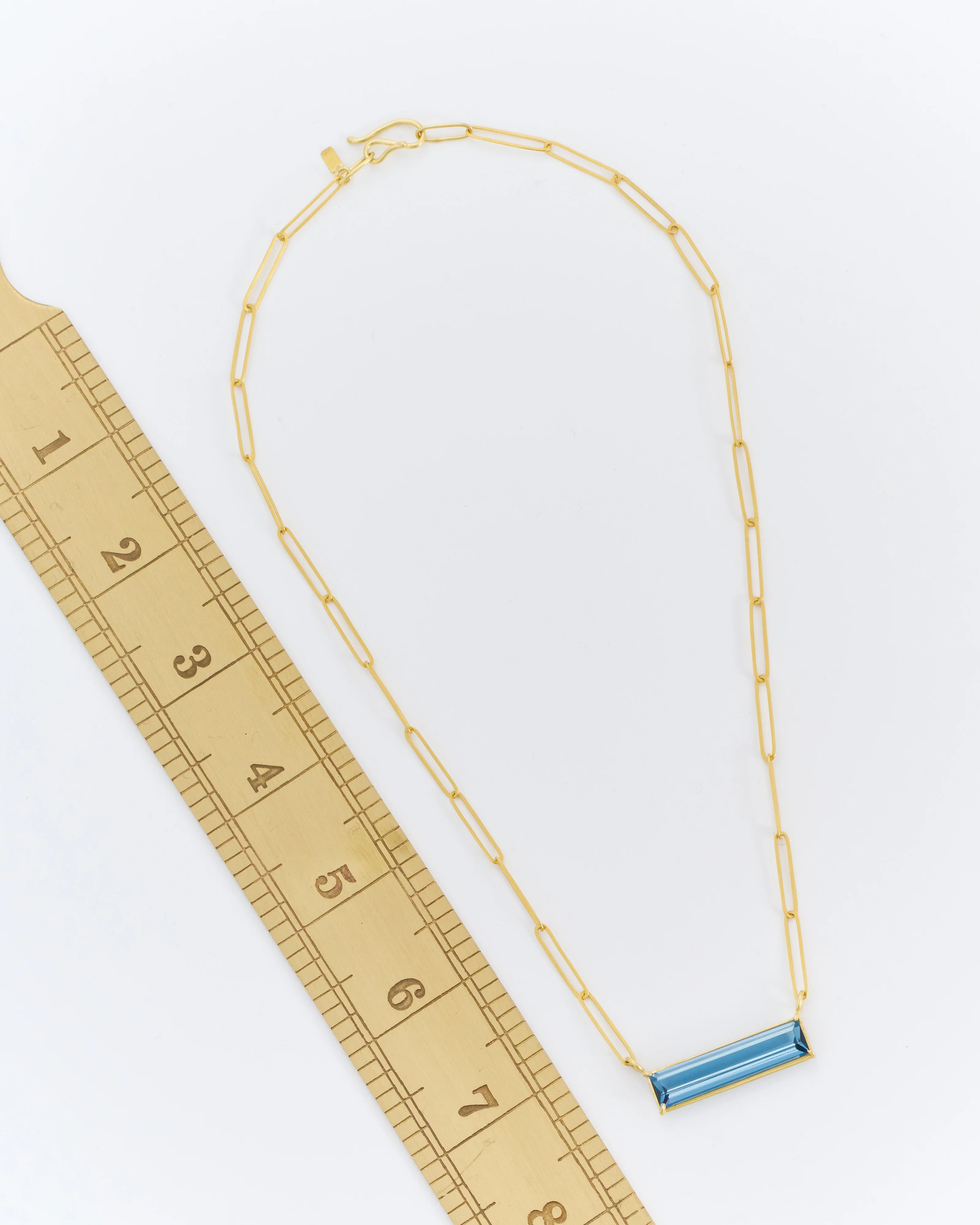 london blue topaz bar necklace - Image 6