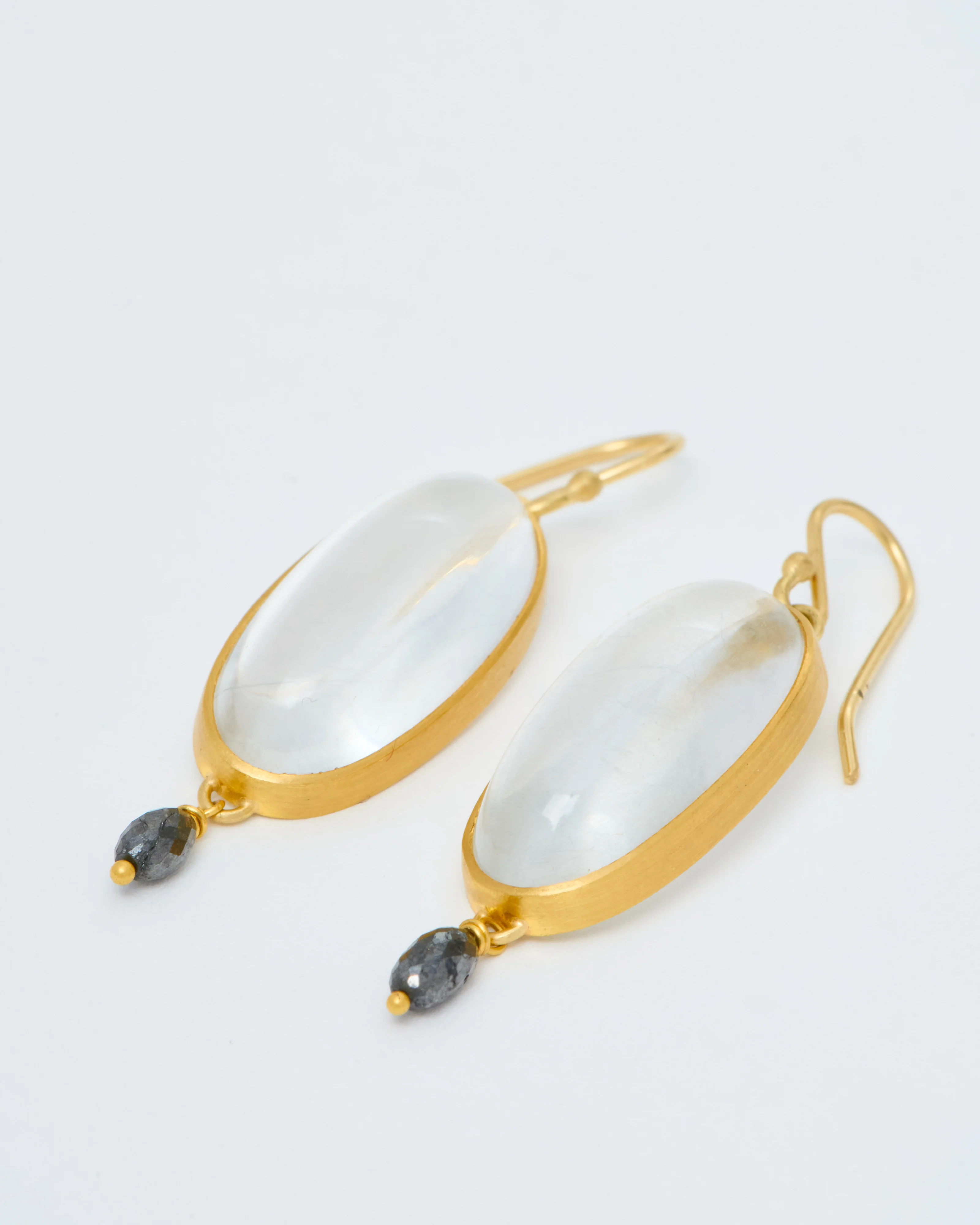 long oval quartz drop earrings - Image 3