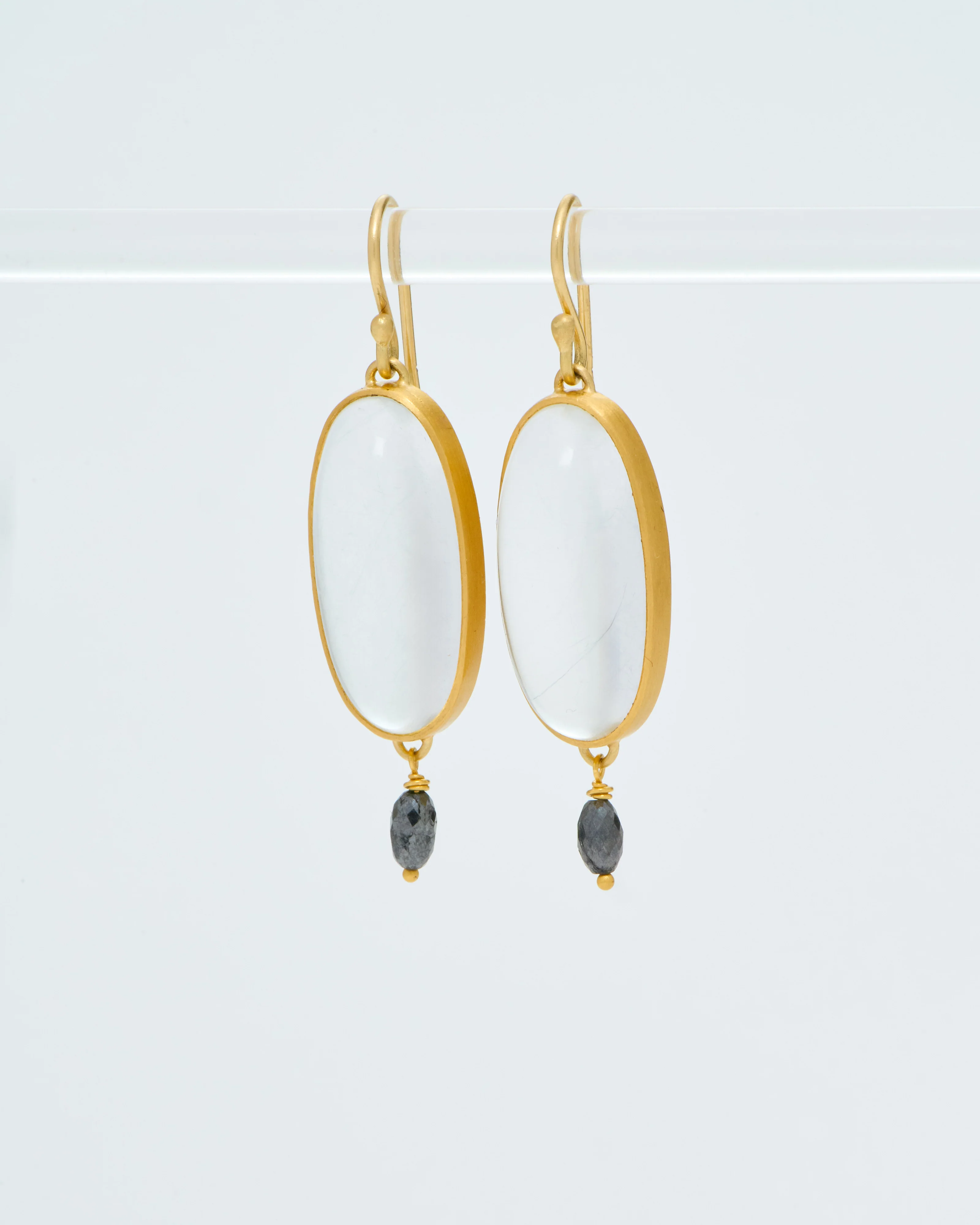 long oval quartz drop earrings - Image 4