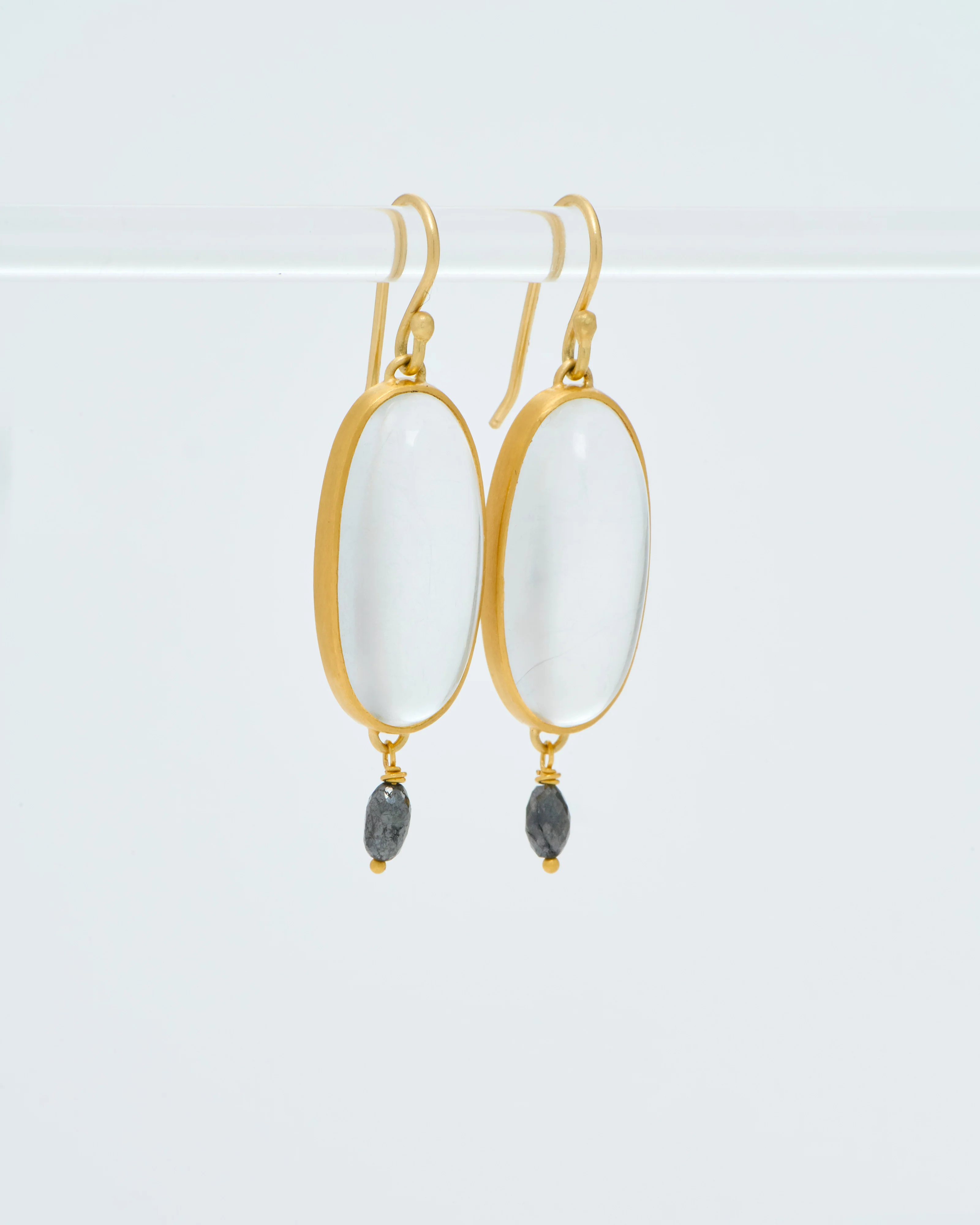 long oval quartz drop earrings - Image 5