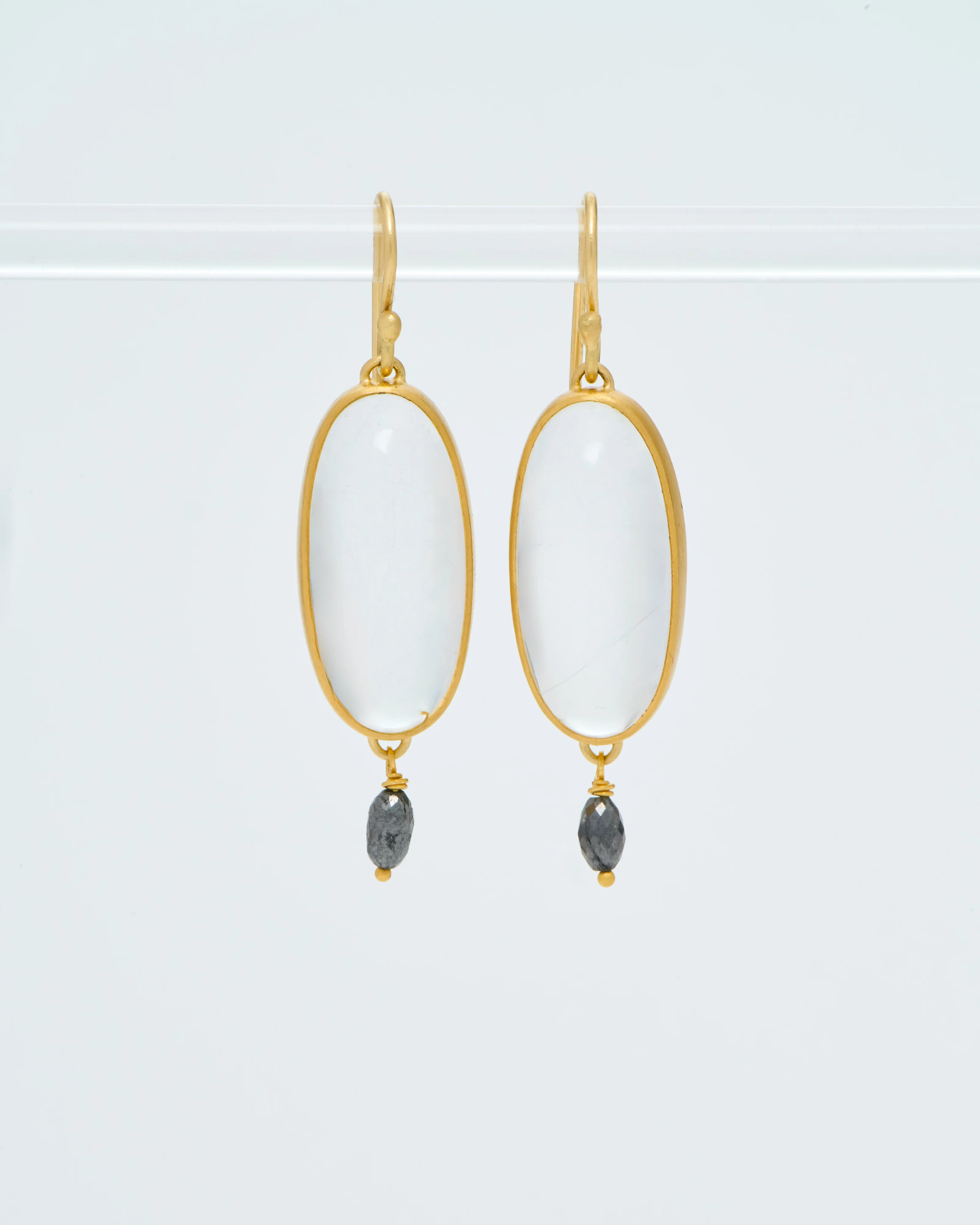 long oval quartz drop earrings - Image 6