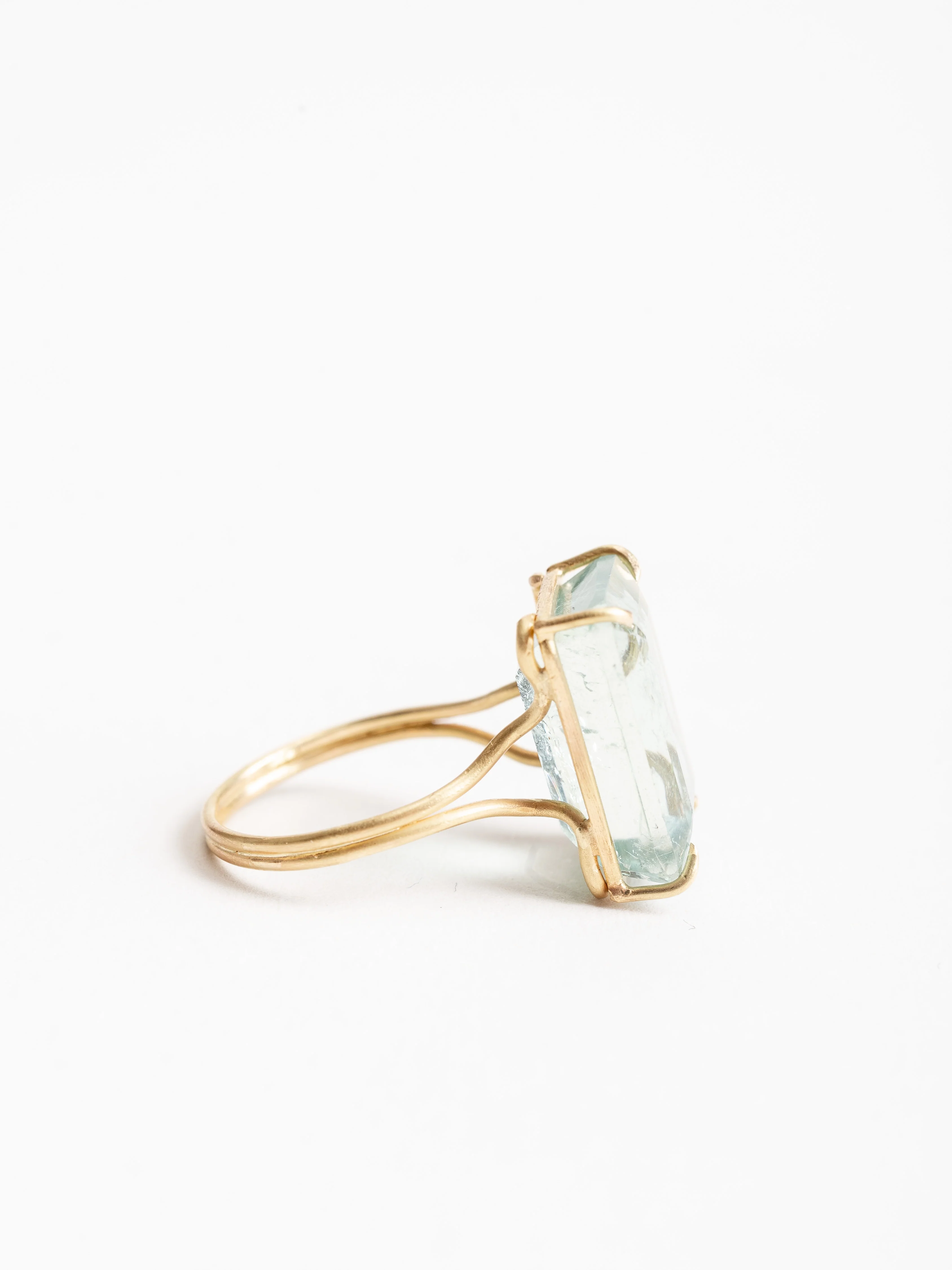 aquamarine emerald cut ring - Image 3