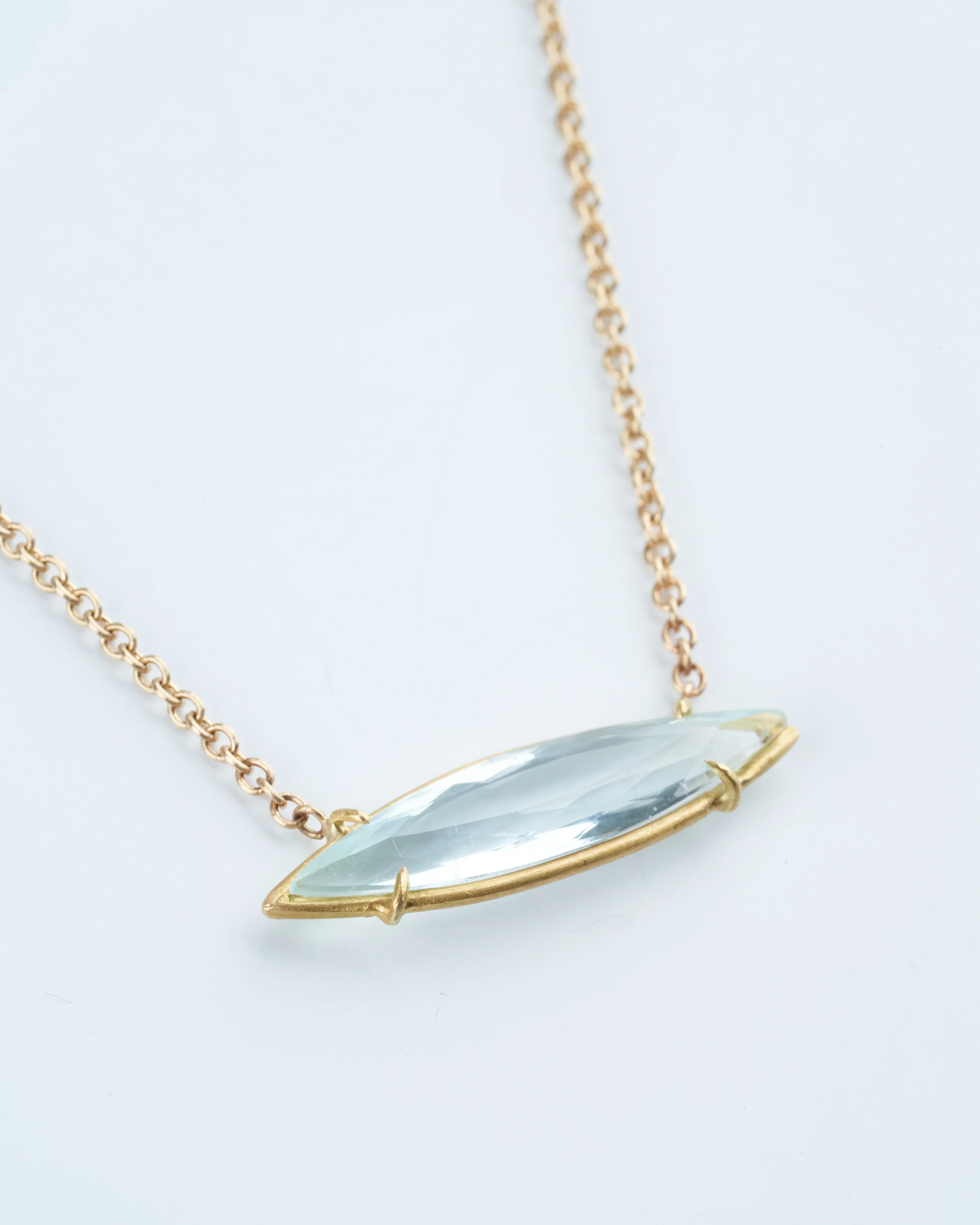 mini gem pendant - aquamarine / gold - Image 2