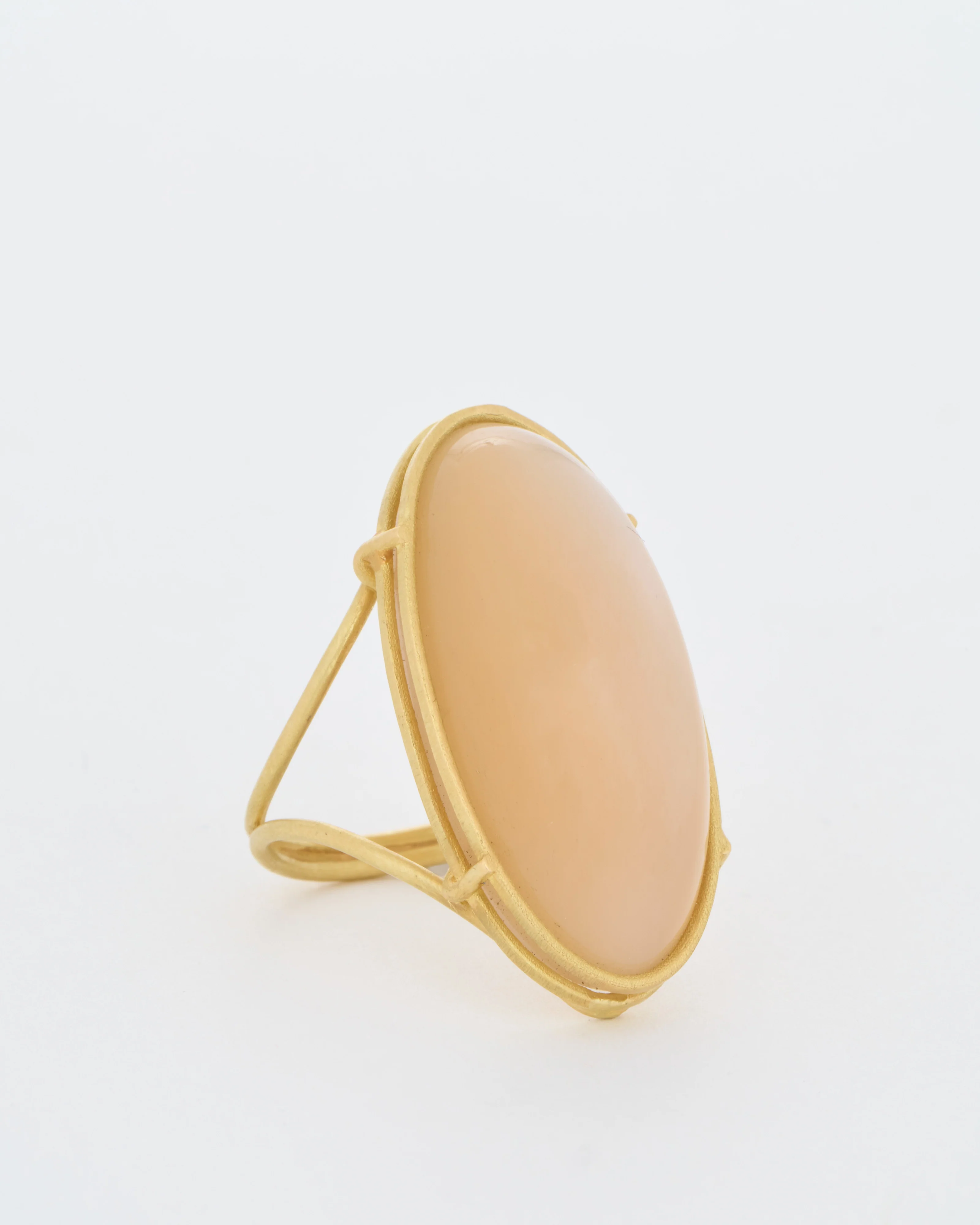 mocha moonstone cabochon ring