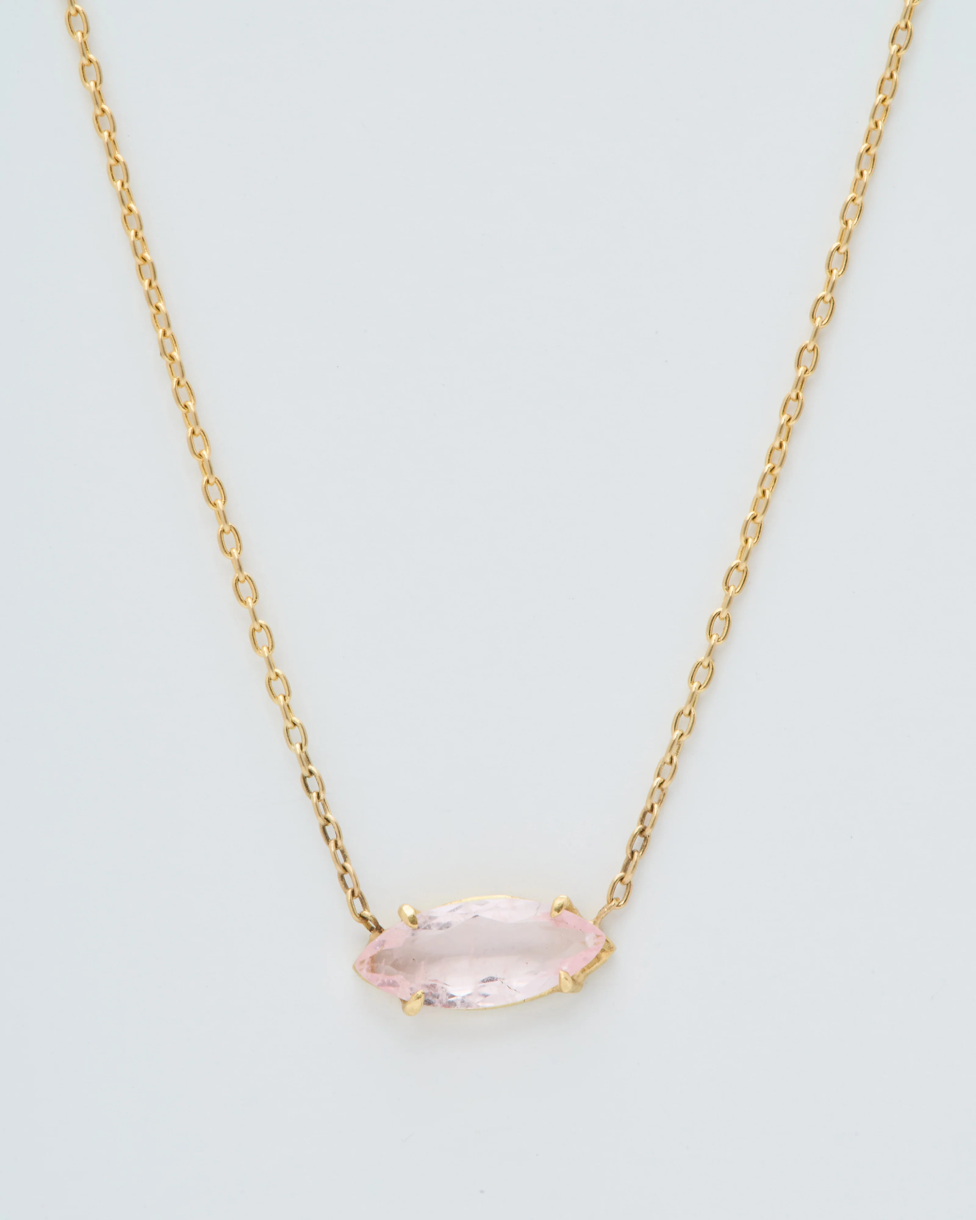 morganite navette chain necklace - Image 2