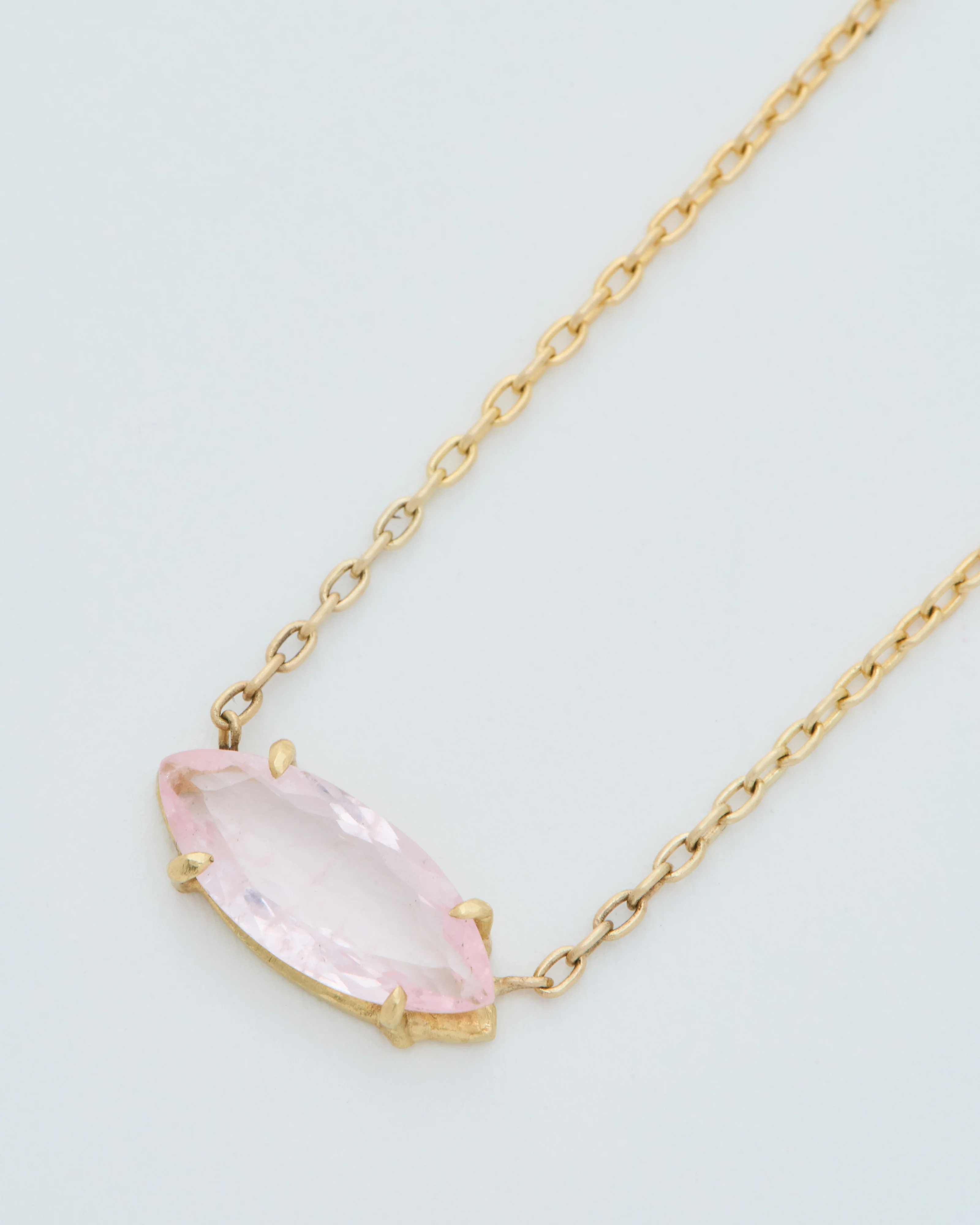 morganite navette chain necklace - Image 3