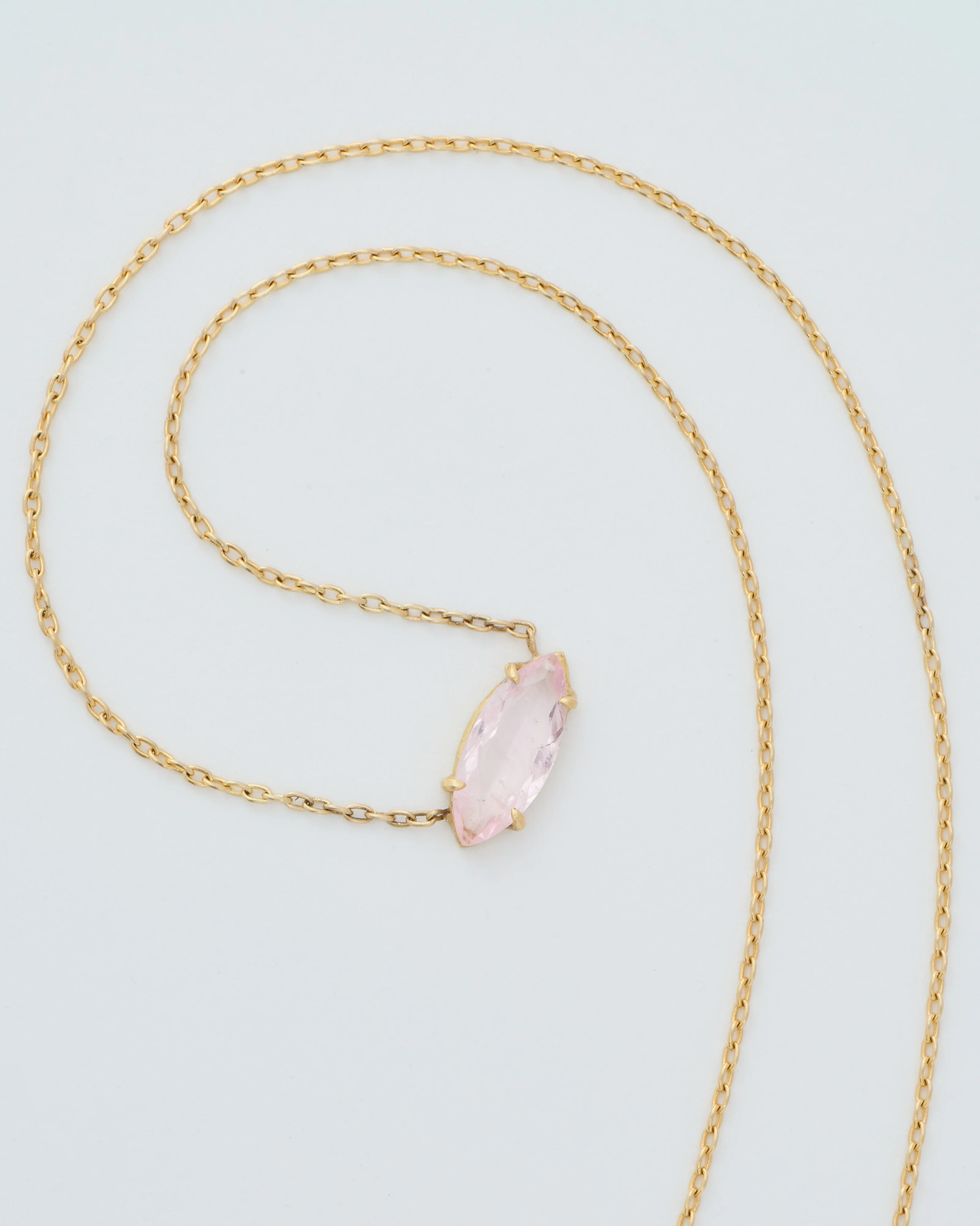 morganite navette chain necklace - Image 5