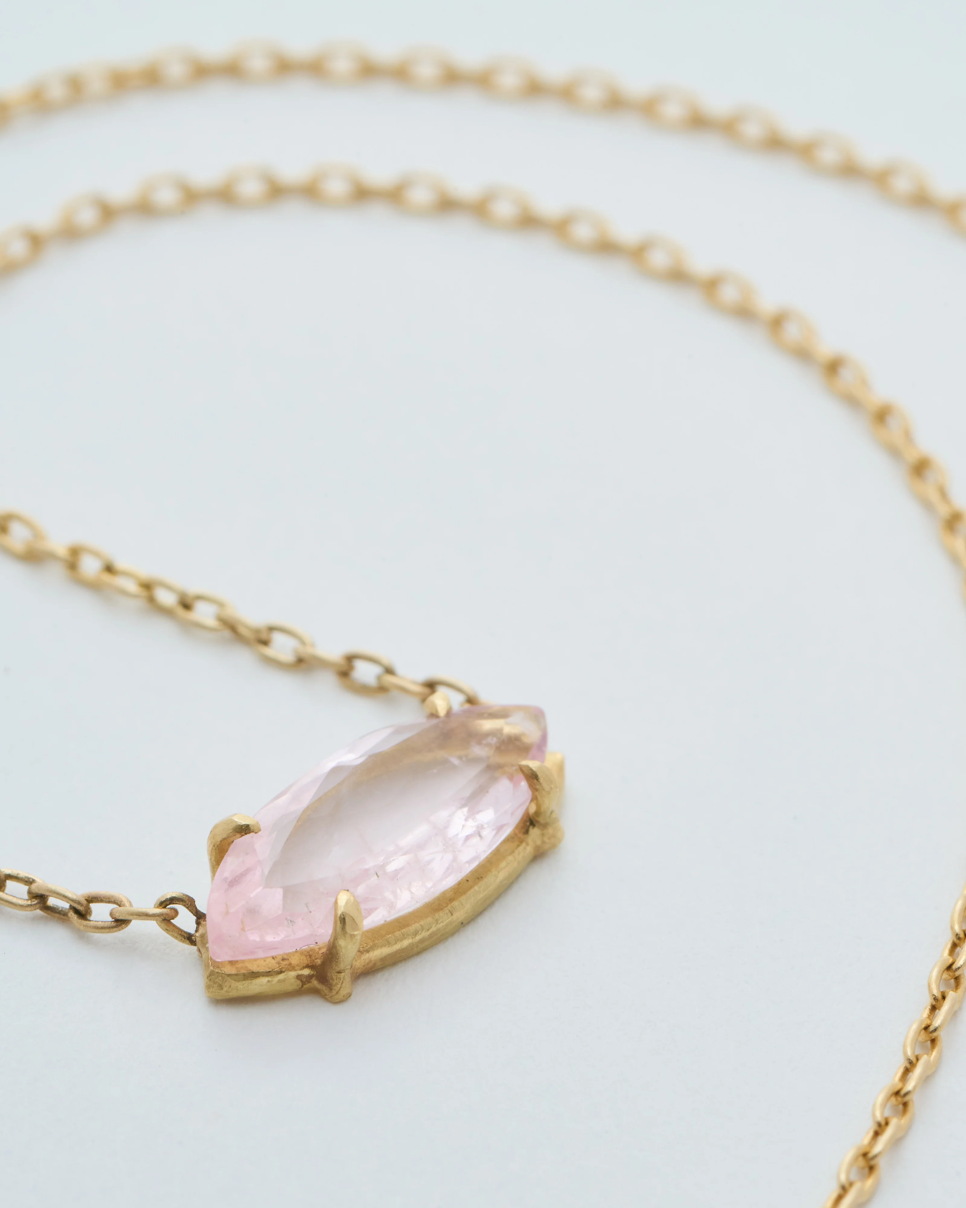 morganite navette chain necklace - Image 6