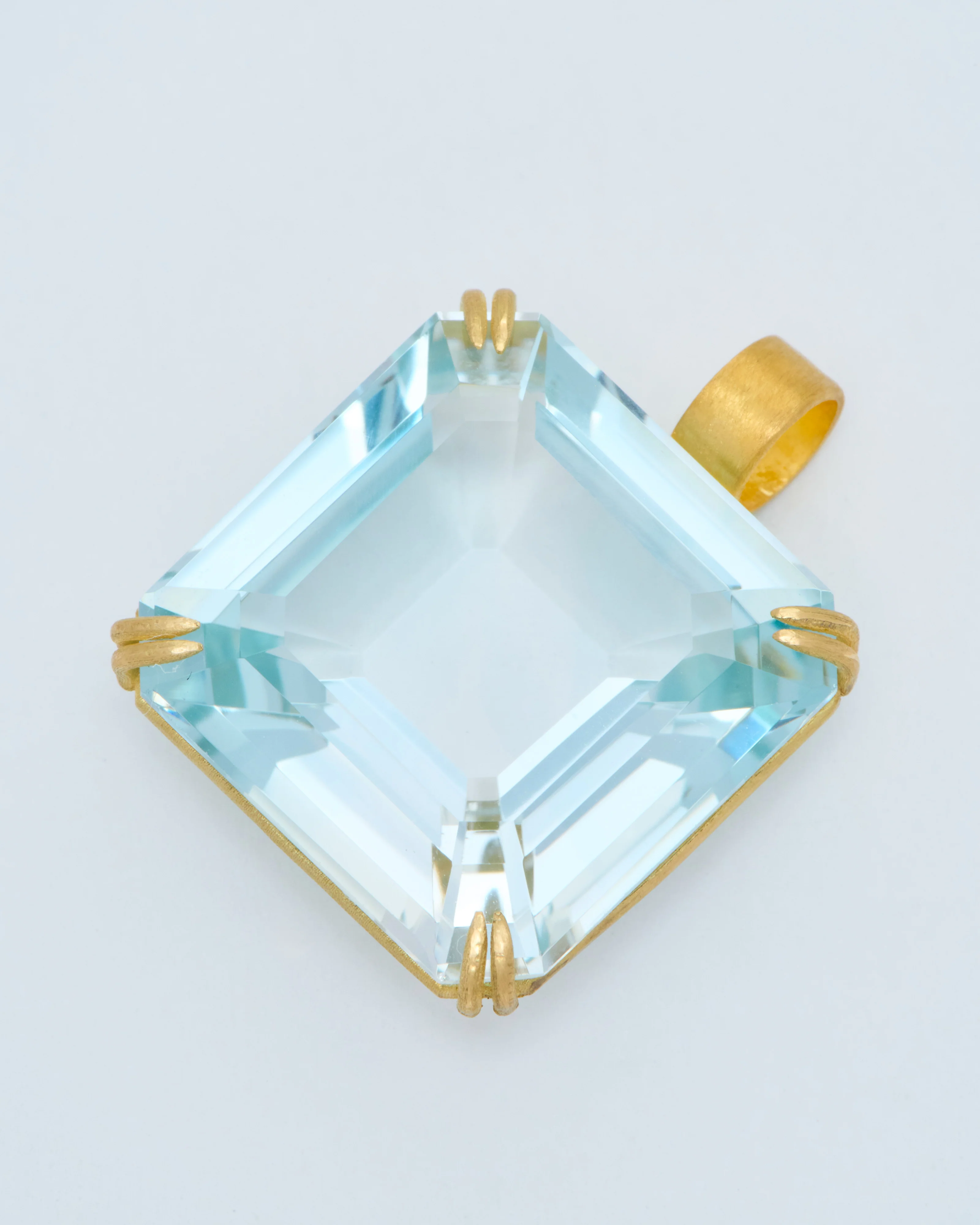 natural blue topaz cube pendant - Image 5