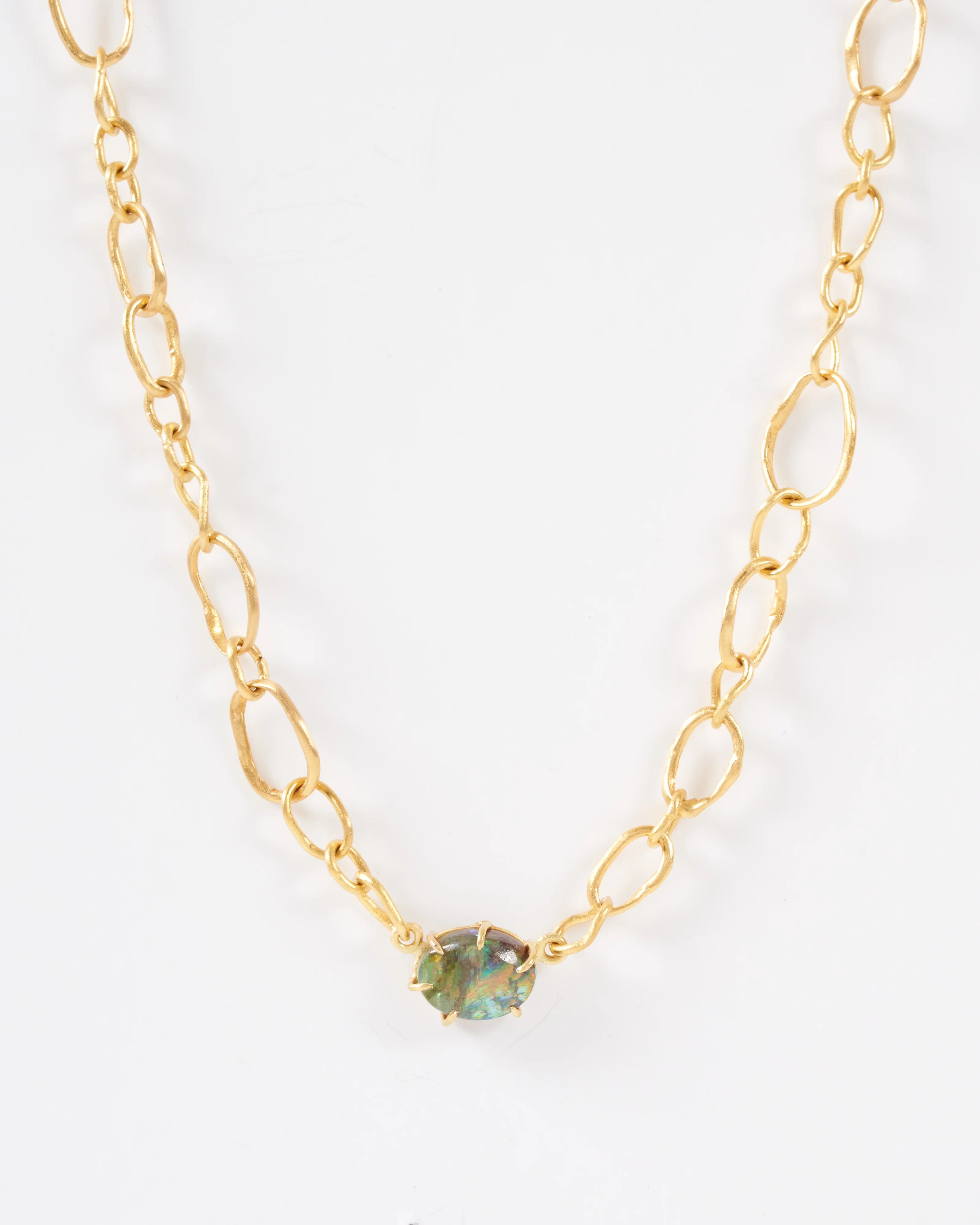 opal mixed link chain necklace