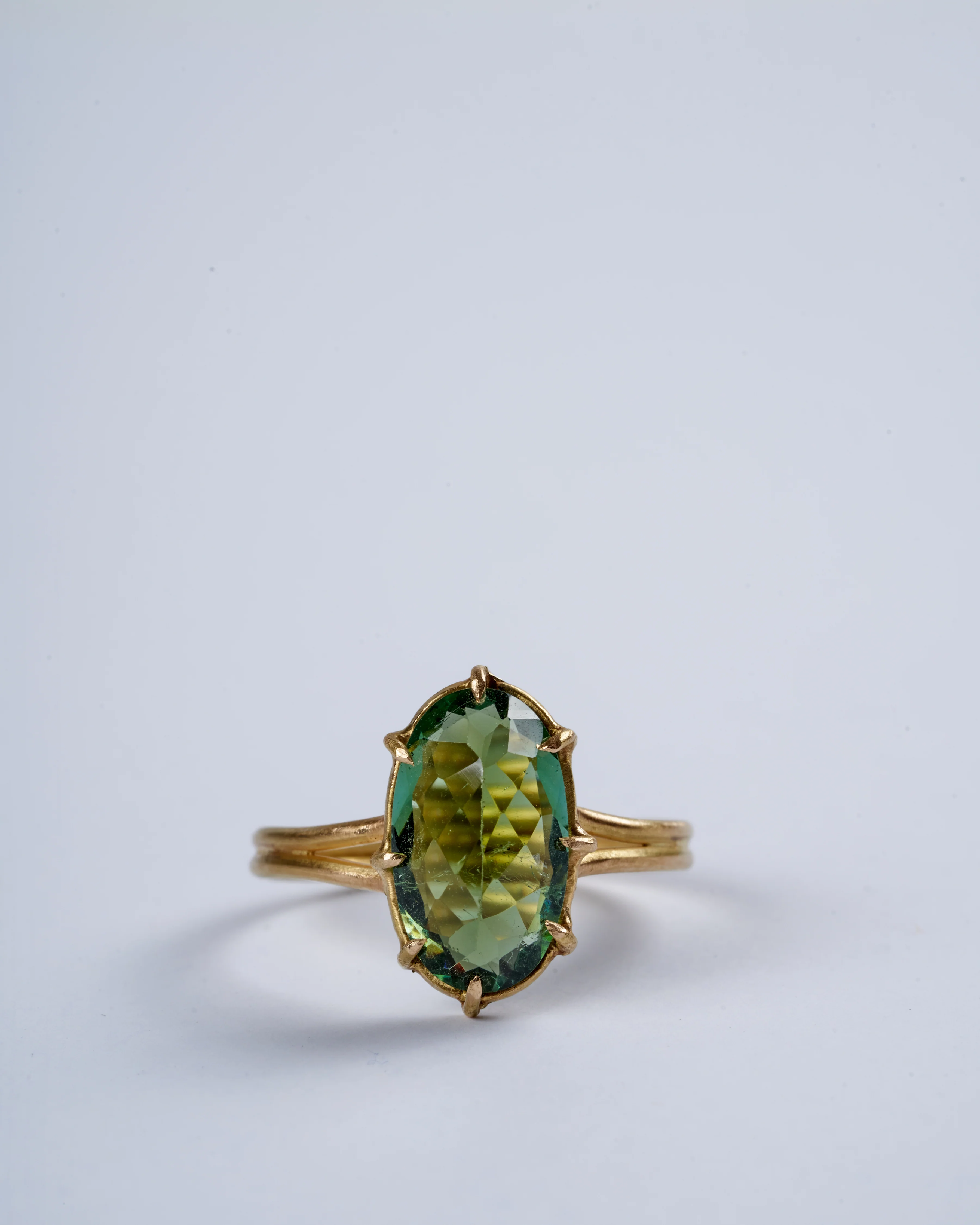 handcut green tourmaline ring - Image 2