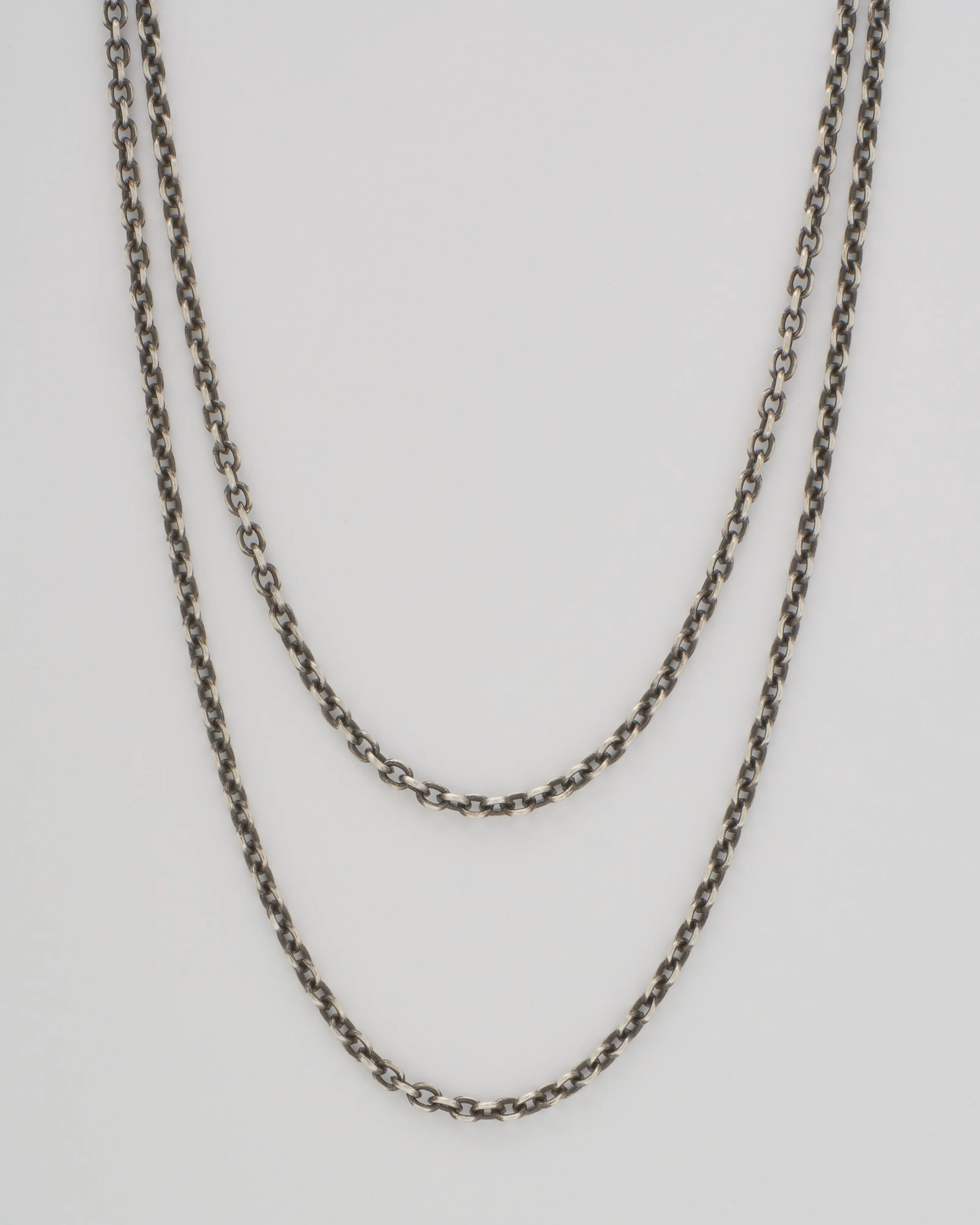 oxidized sterling silver 3mm chain