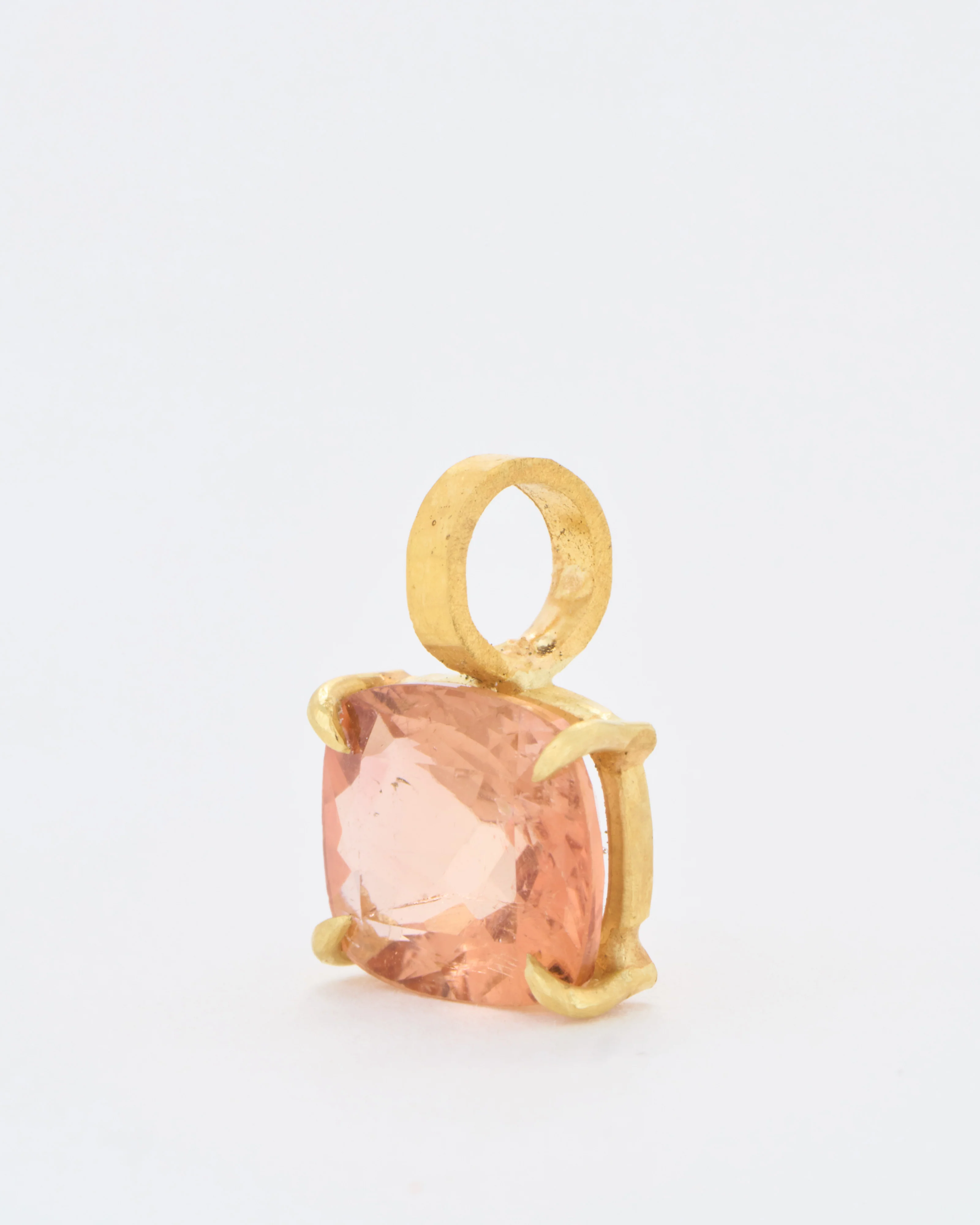 peach tourmaline cushion cut pendant - Image 4