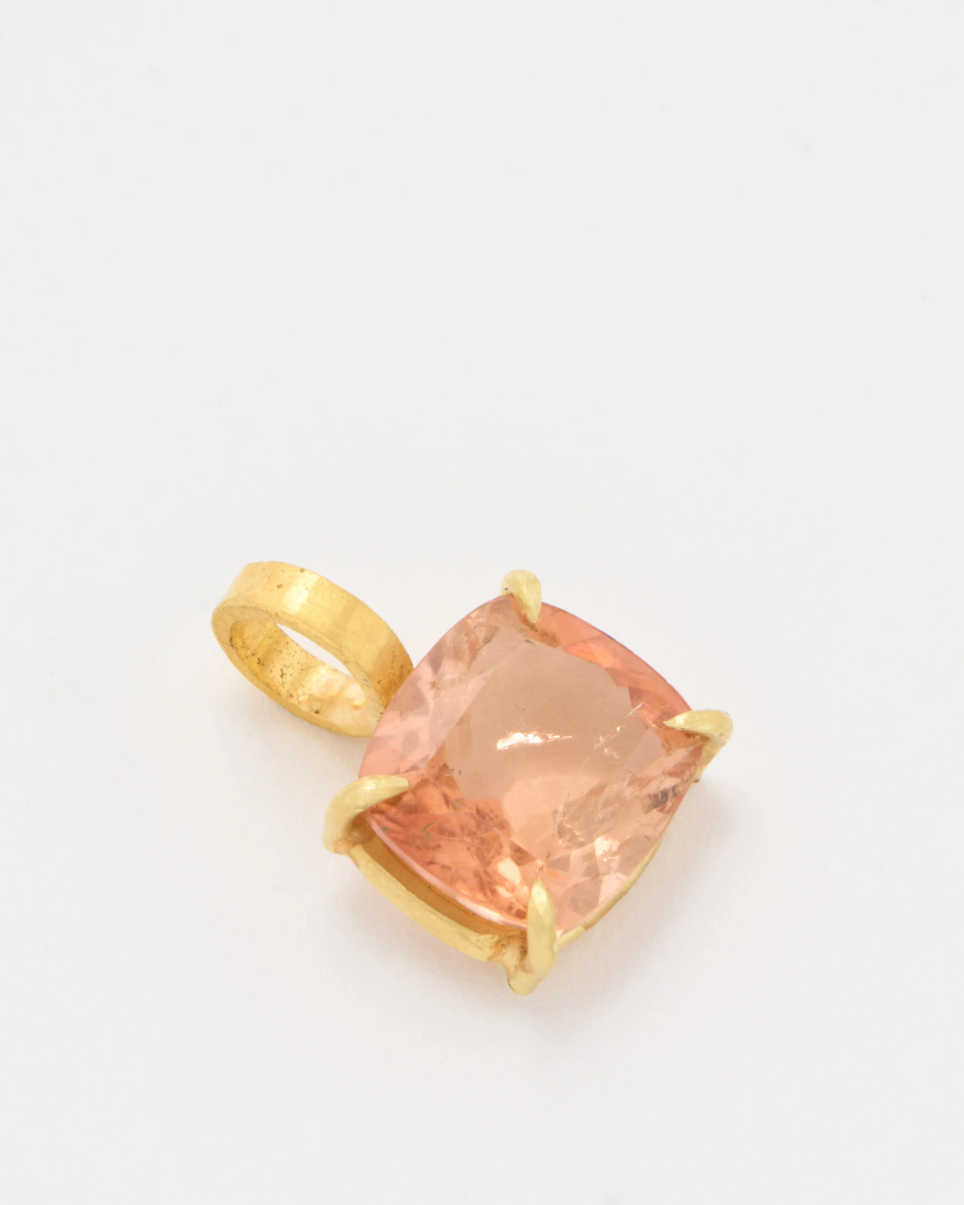 peach tourmaline cushion cut pendant - Image 5