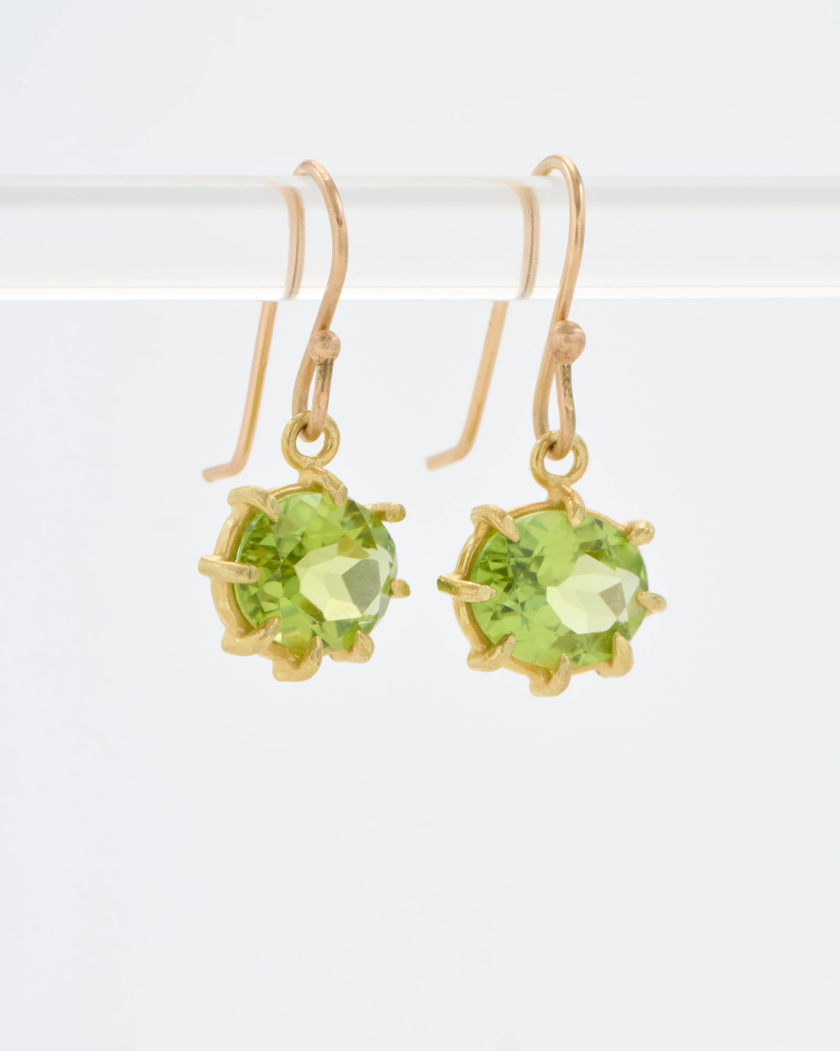 peridot mini faceted oval drop earrings - Image 2